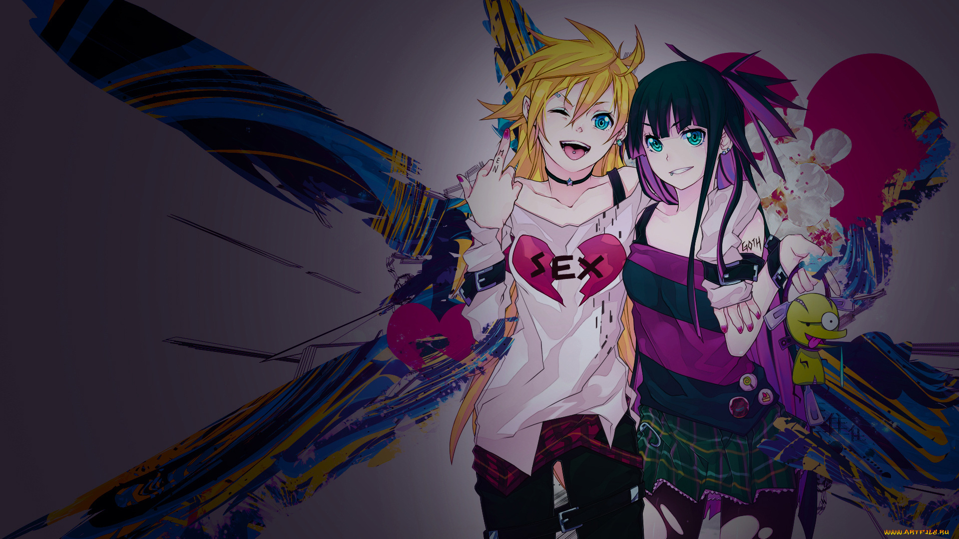 аниме, panty, stocking, with, garterbelt, and, anarchy