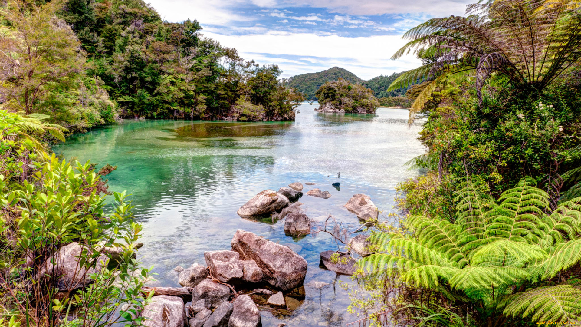 природа, реки, озера, новая, зеландия, южный, остров
