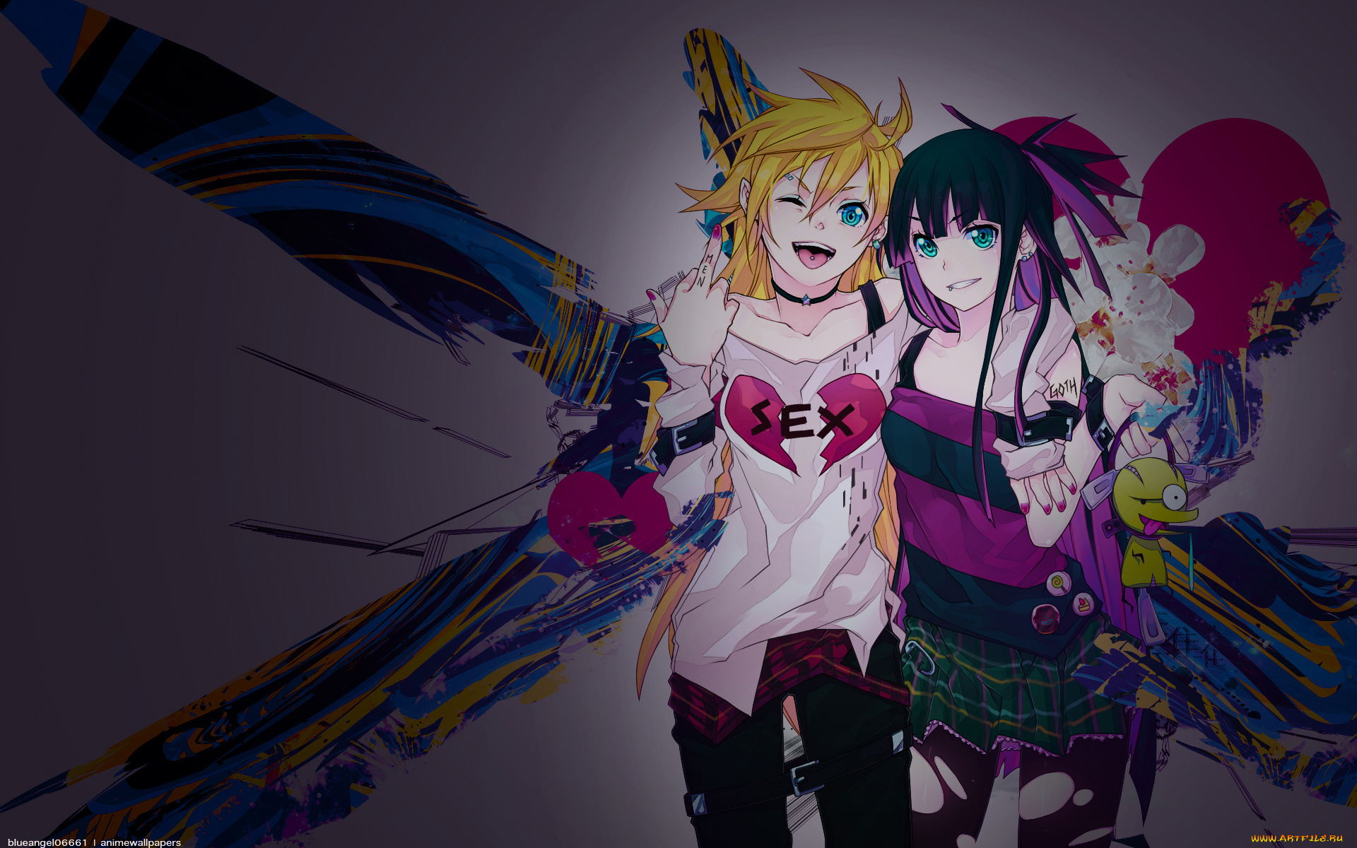 аниме, panty, stocking, with, garterbelt, and, anarchy