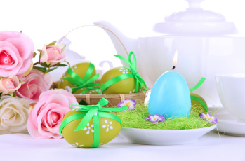 Картинка праздничные пасха цветы свечи яйца