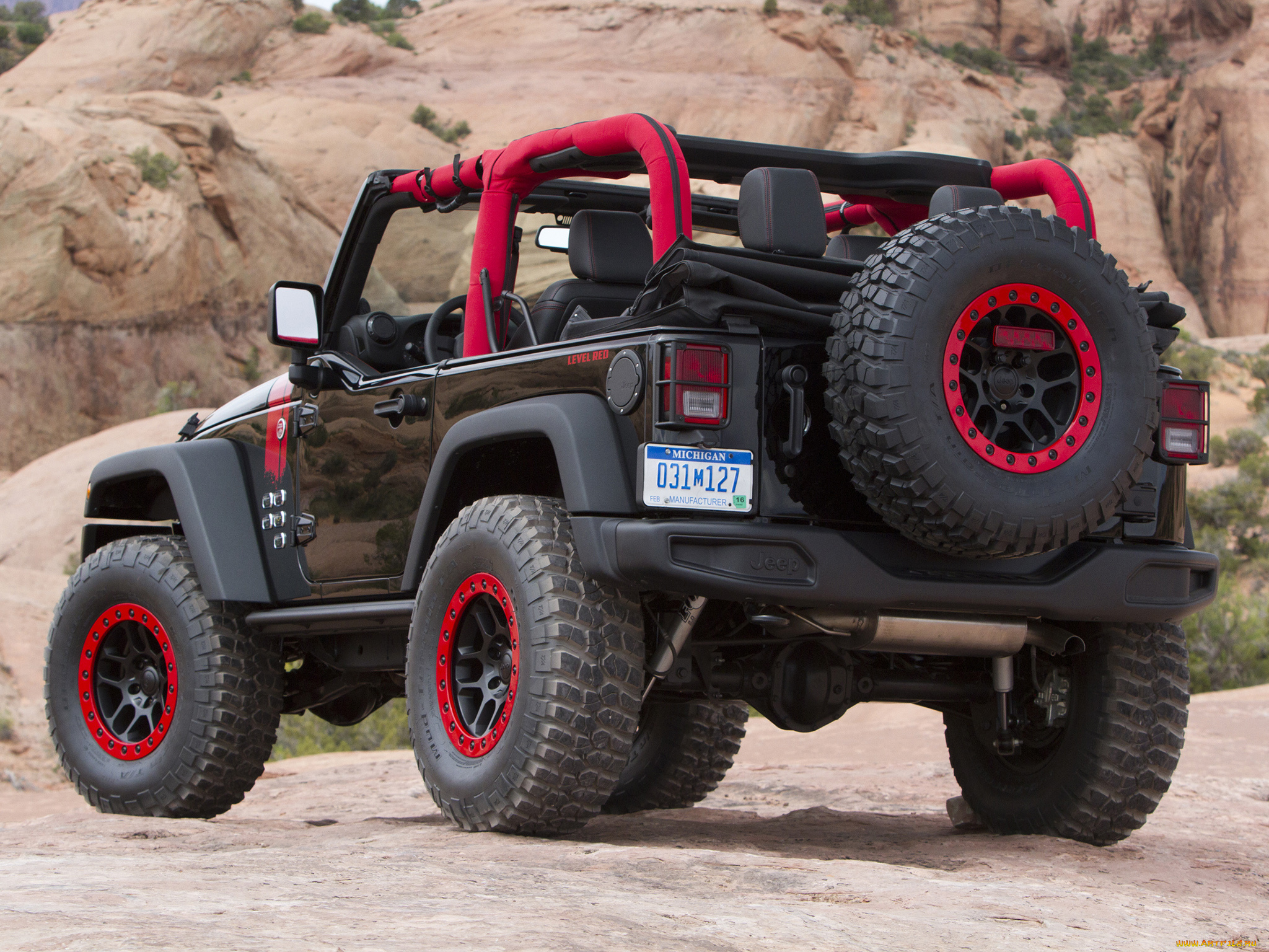 автомобили, jeep, jk, concept, red, level, wrangler, 2014