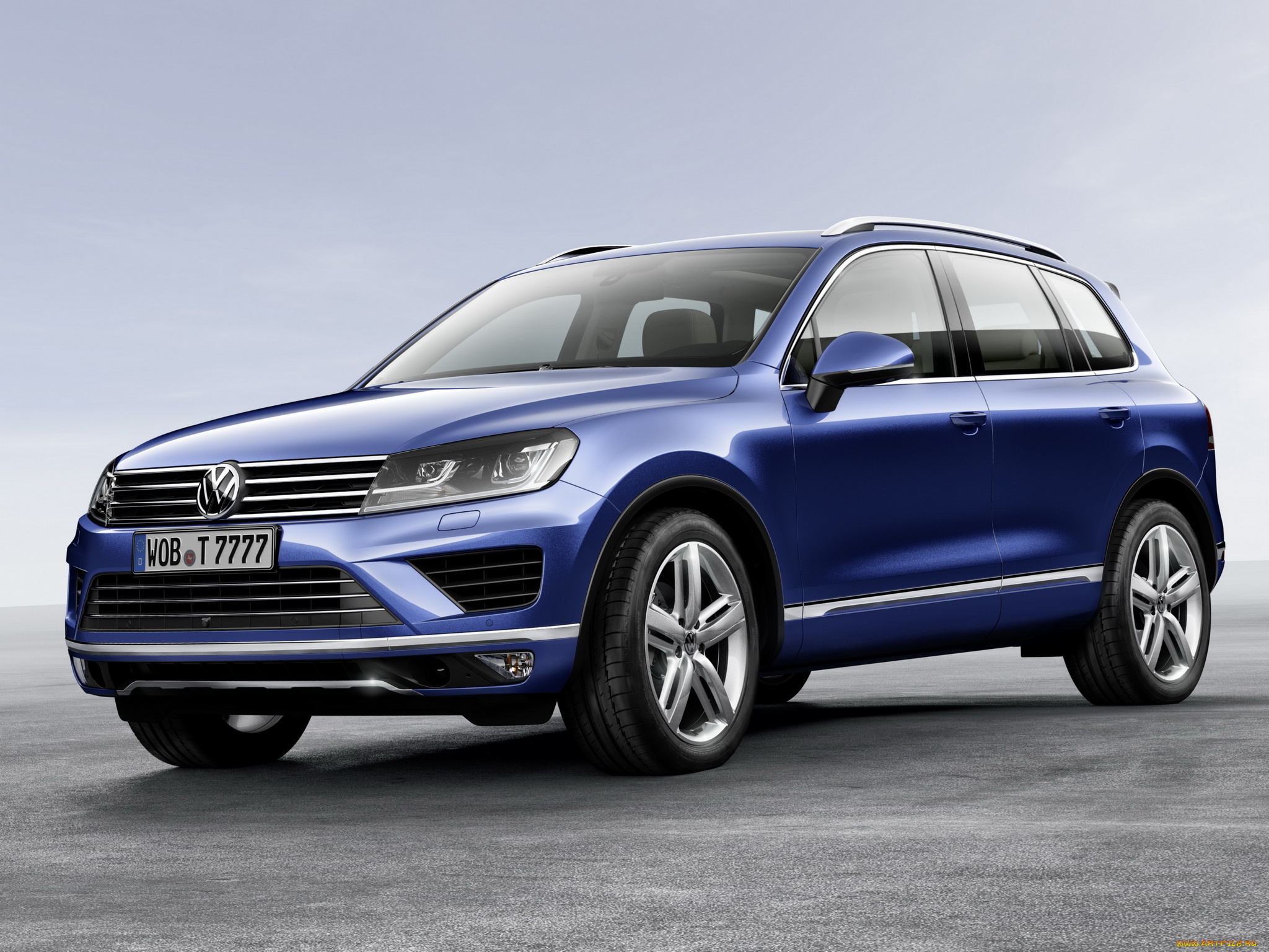 автомобили, volkswagen, v6, tdi, touareg, синий, 2014