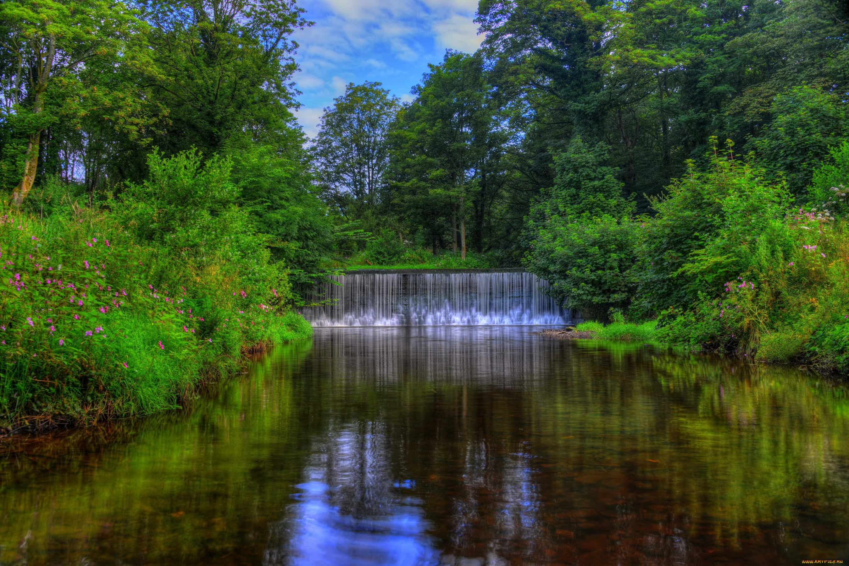 река, yarrow, англия, природа, водопады, река, yarrow, англия, водопад