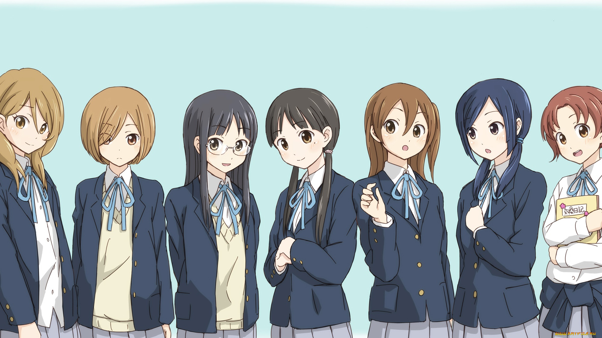 аниме, k-on, фон, взгляд, девушки