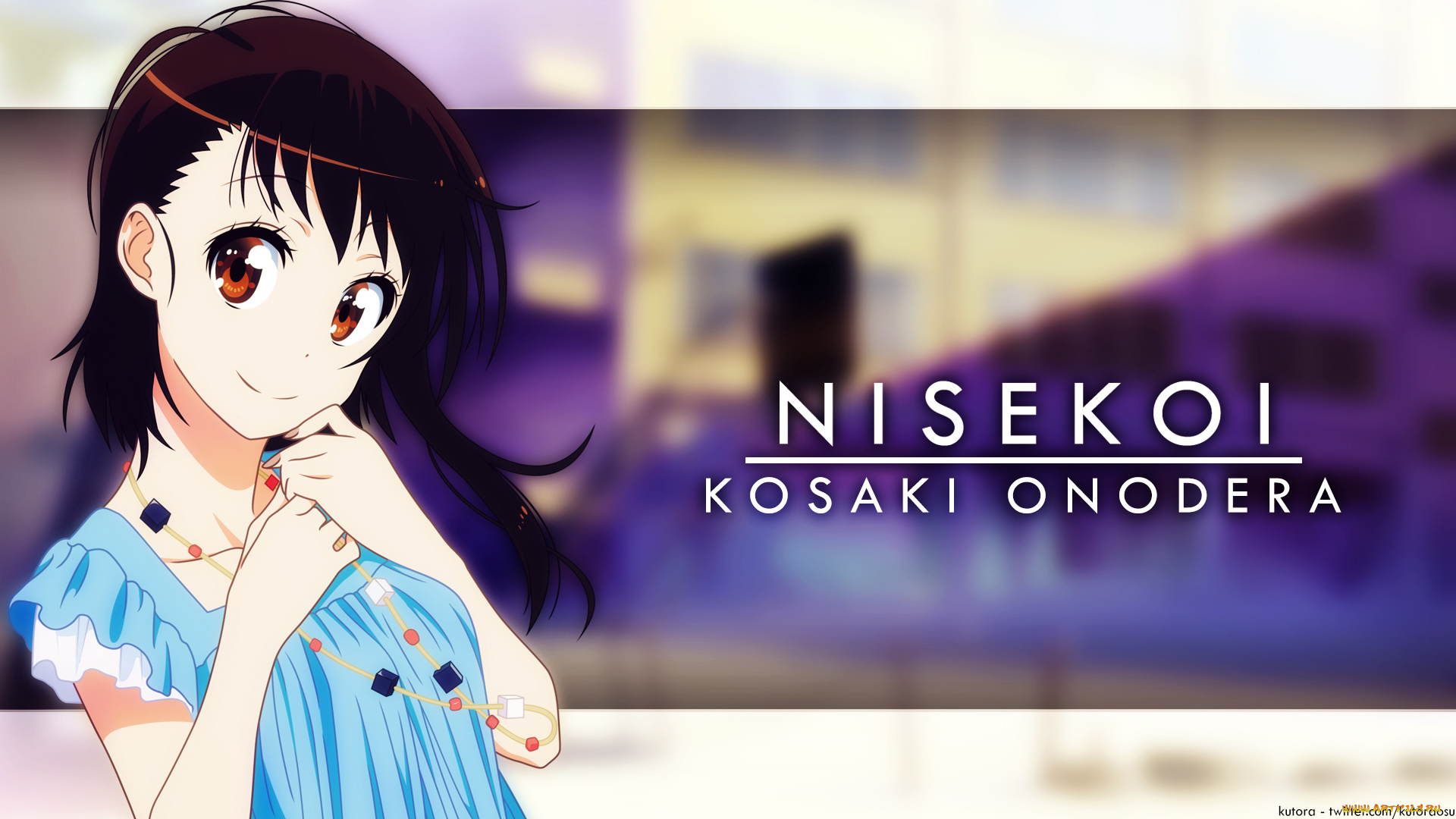 аниме, nisekoi, фон, взгляд, девушка