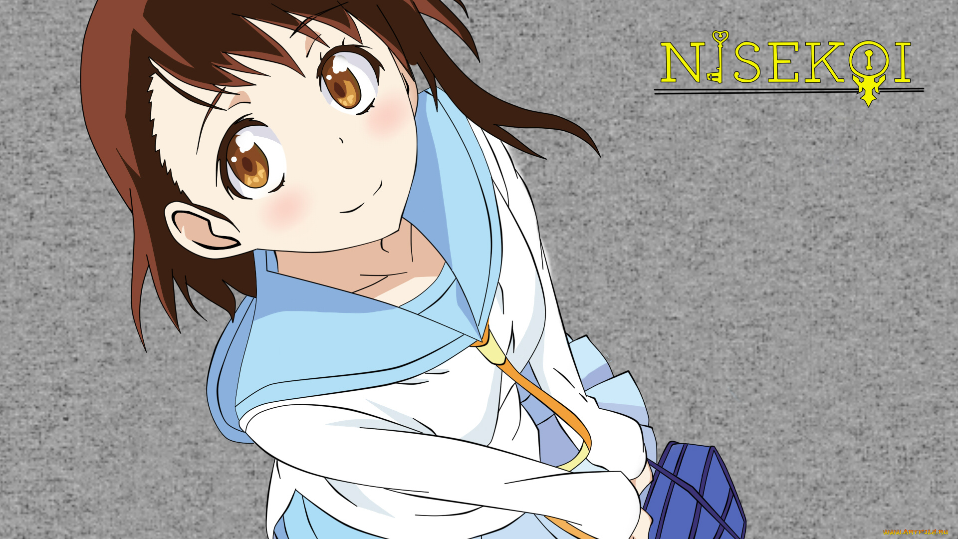 аниме, nisekoi, фон, взгляд, девушка