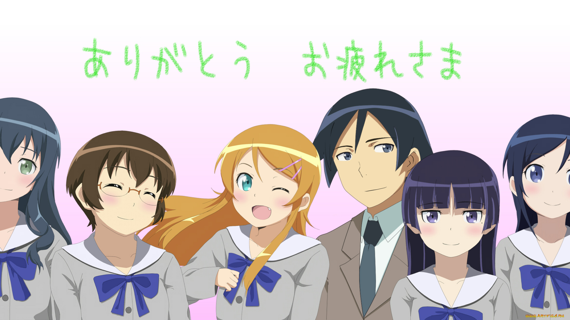 аниме, oreimo, парень, девочки