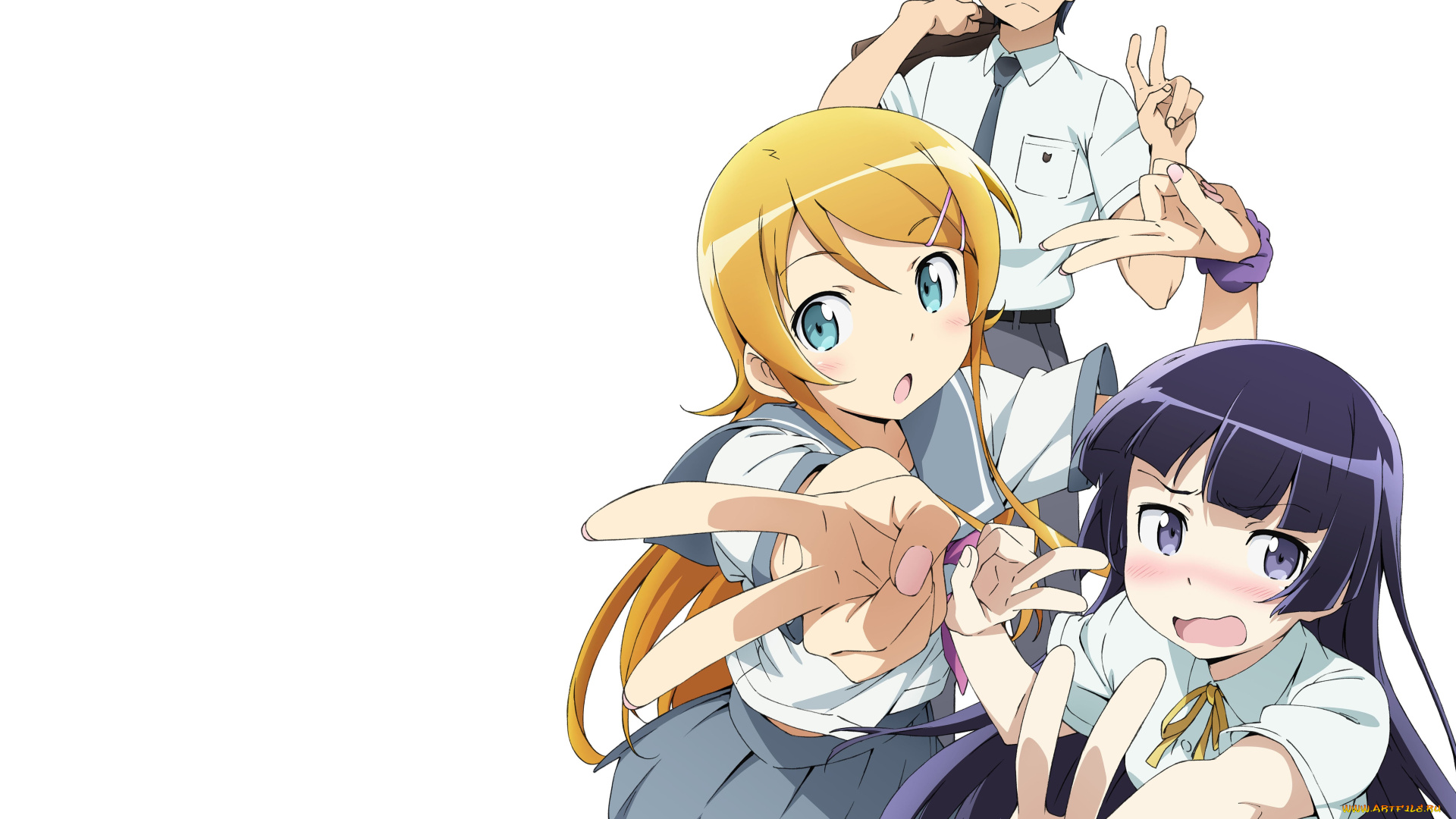 аниме, oreimo, парень, девушки