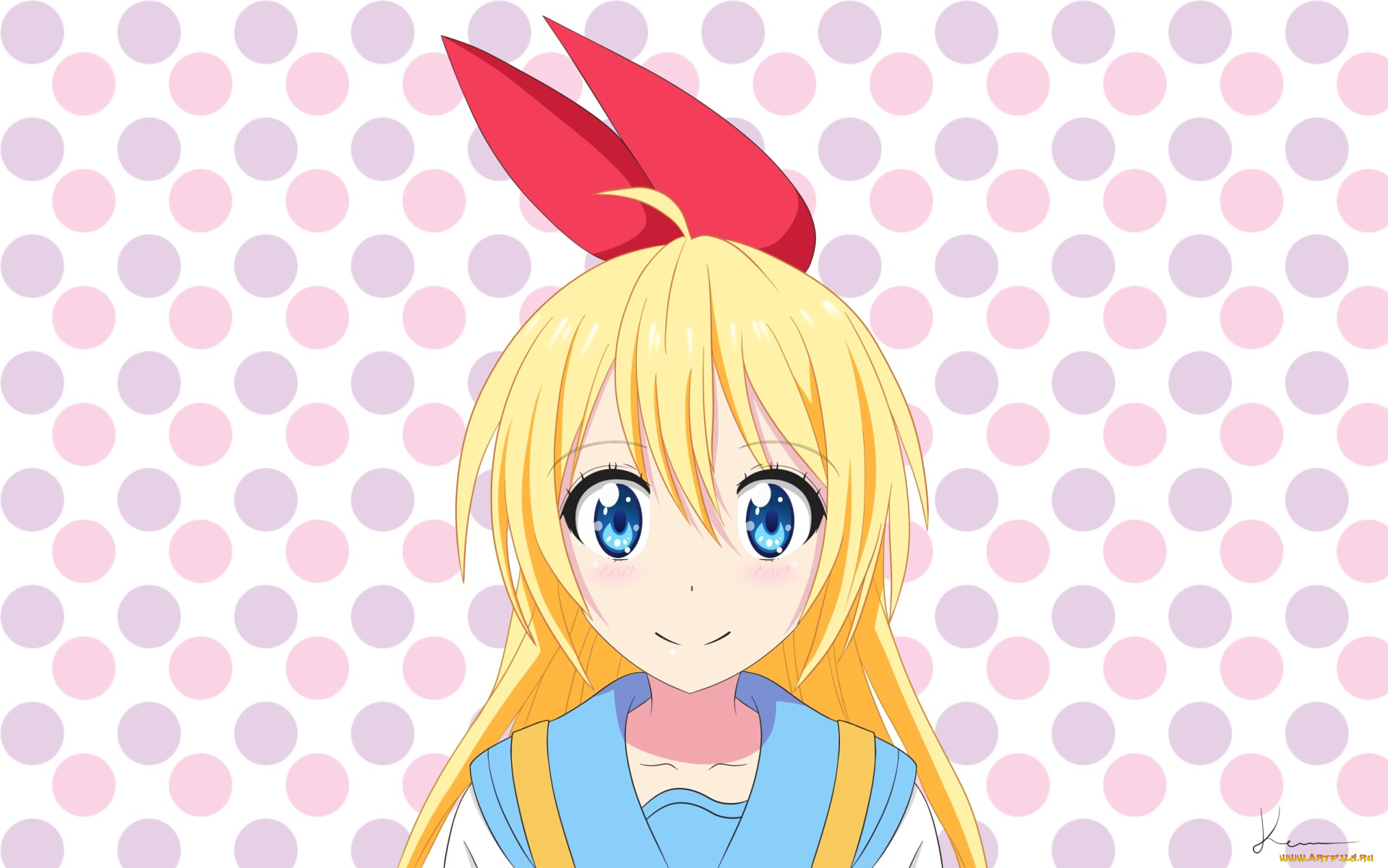 аниме, nisekoi, фон, взгляд, девушка