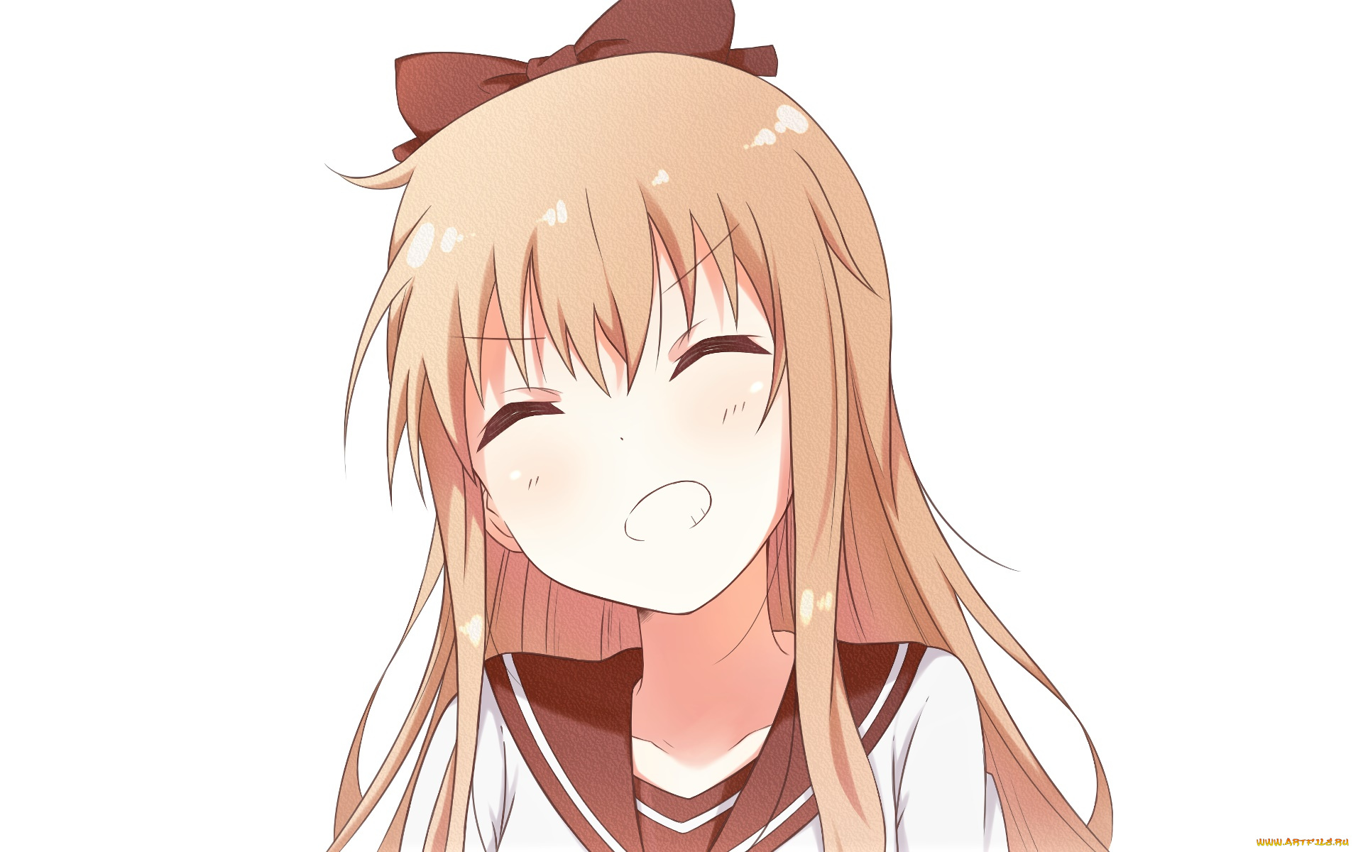 yuru, yuri, аниме, девушка, взгляд, фон