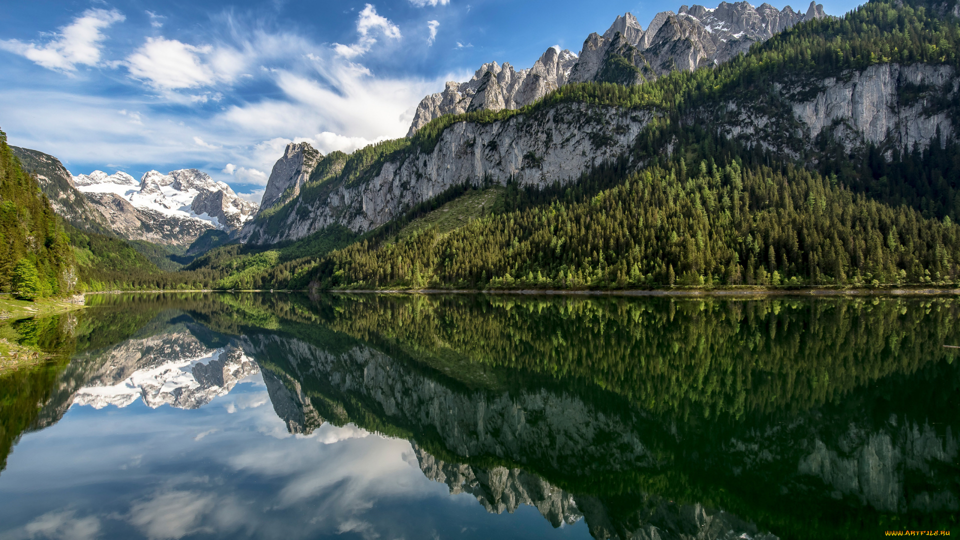 природа, реки, озера, лес, горы, озеро, отражение, австрия, альпы, austria, alps, lake, gosau, upper, верхняя, гозау
