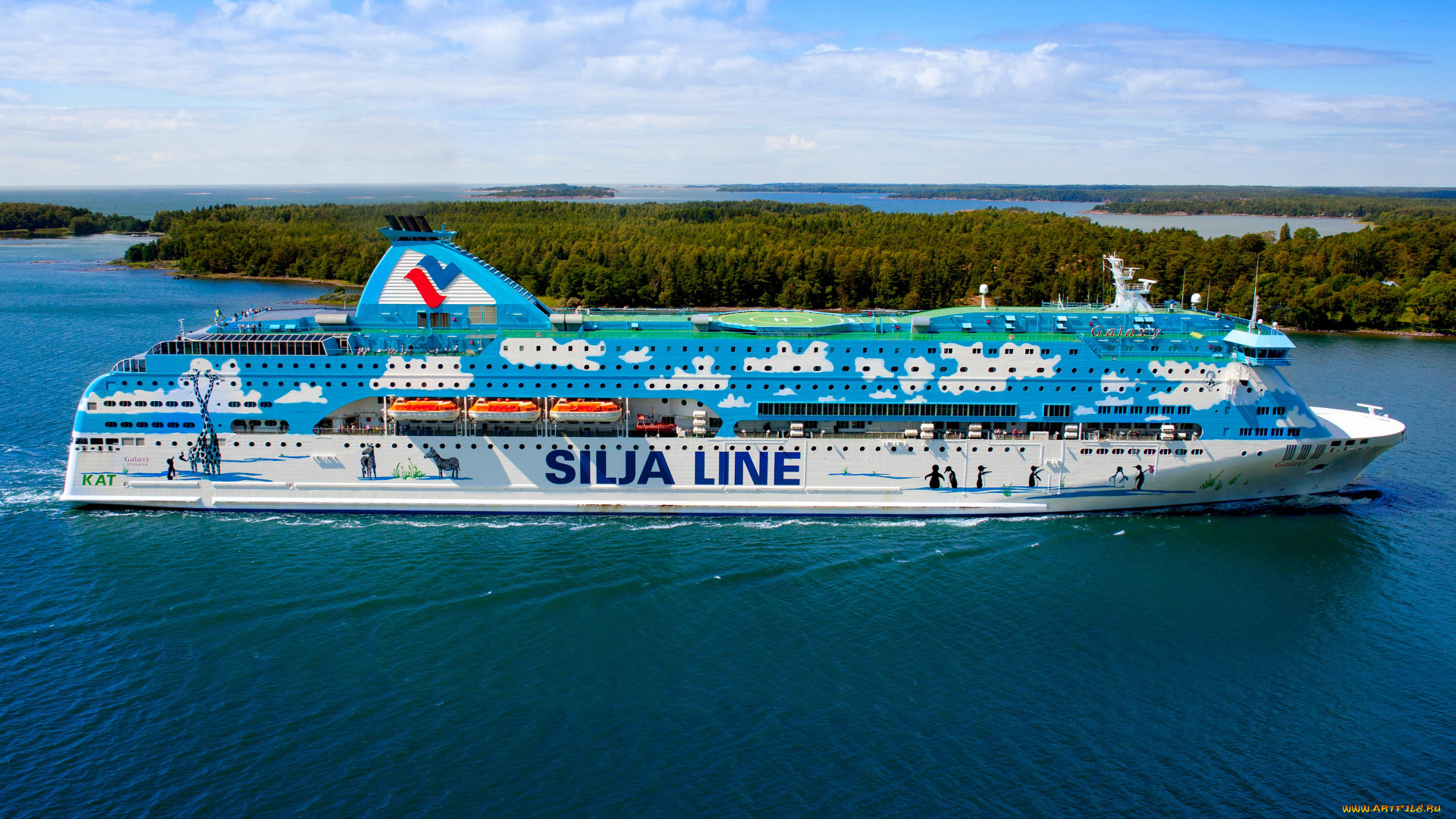 корабли, лайнеры, круизный, лайнер, galaxy, море, tallink, and, silja, line