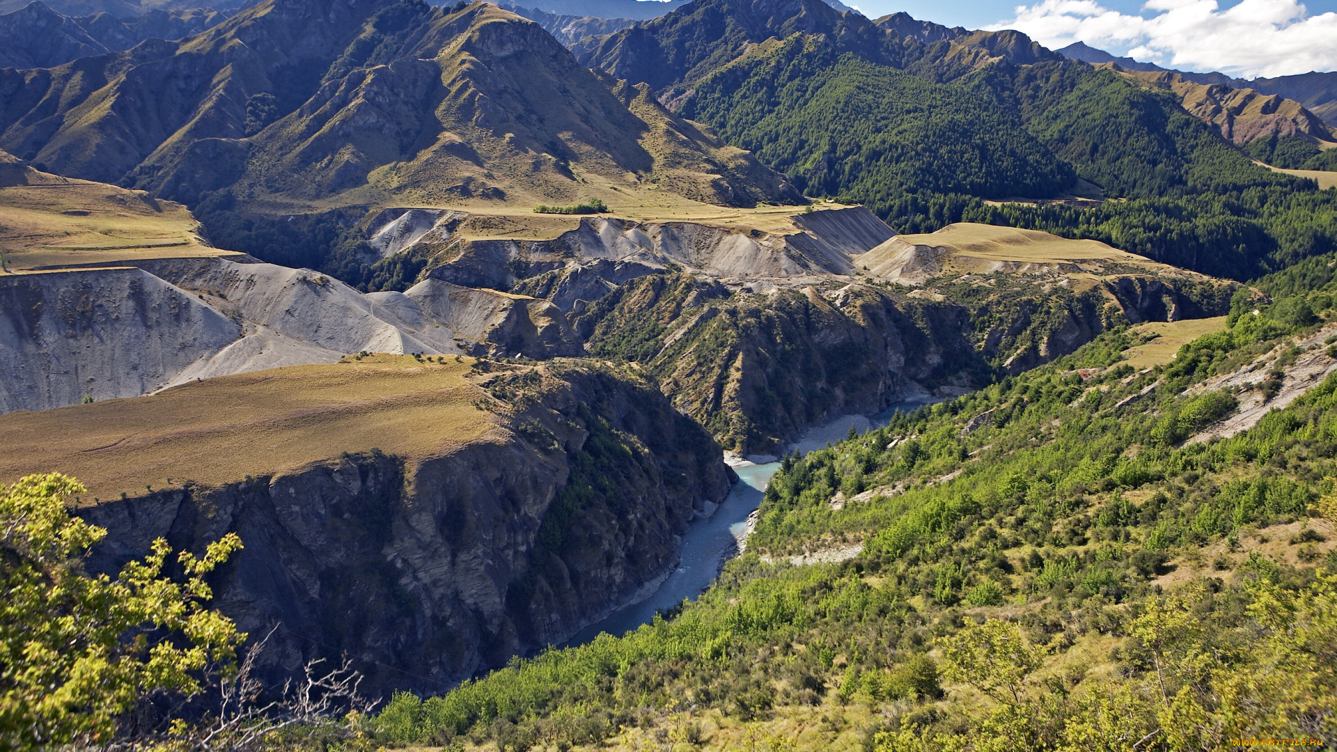 природа, горы, new, zealand, skippers, canyon, maori