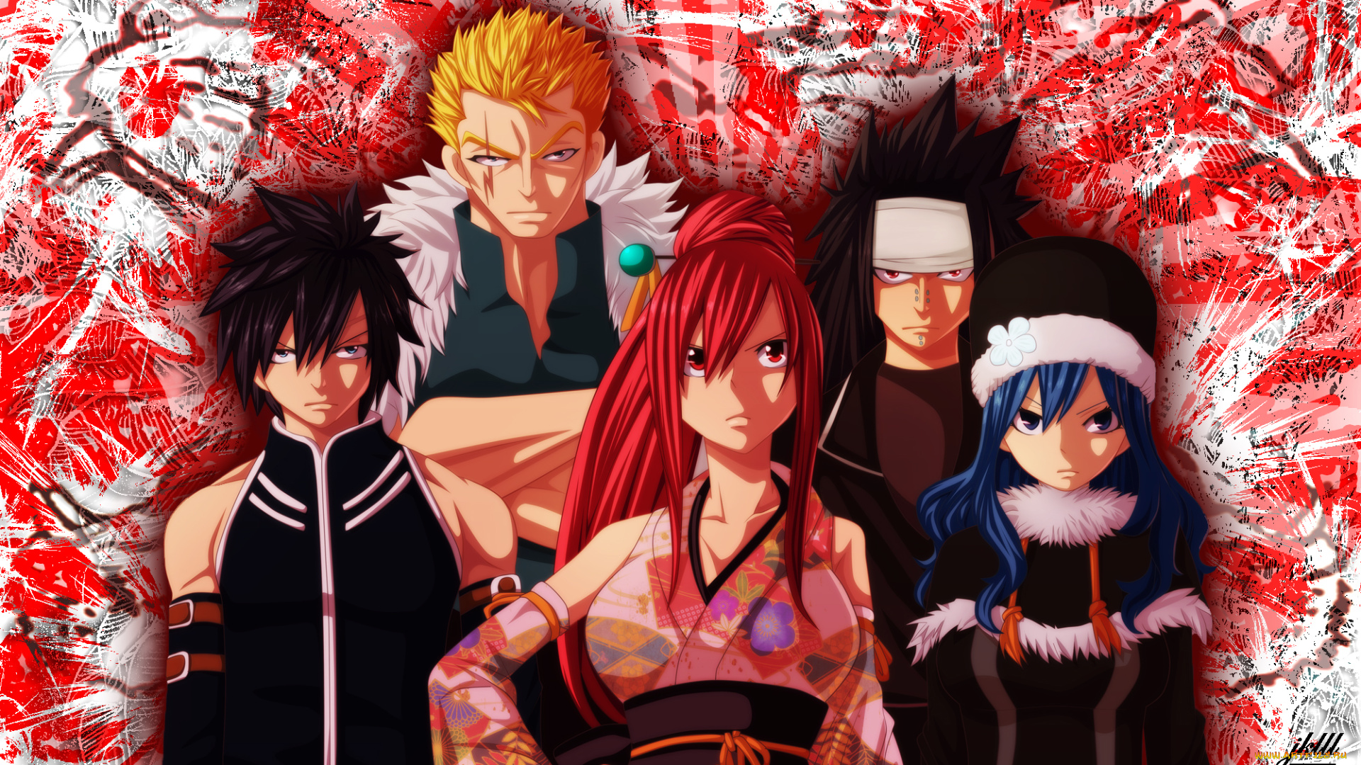 аниме, fairy, tail, gajeel, redfox, juvia, loxar, парни, девушки, gray, fullbuster, erza, scarlet, fairy, tail, art, anime, laxus, dreyar