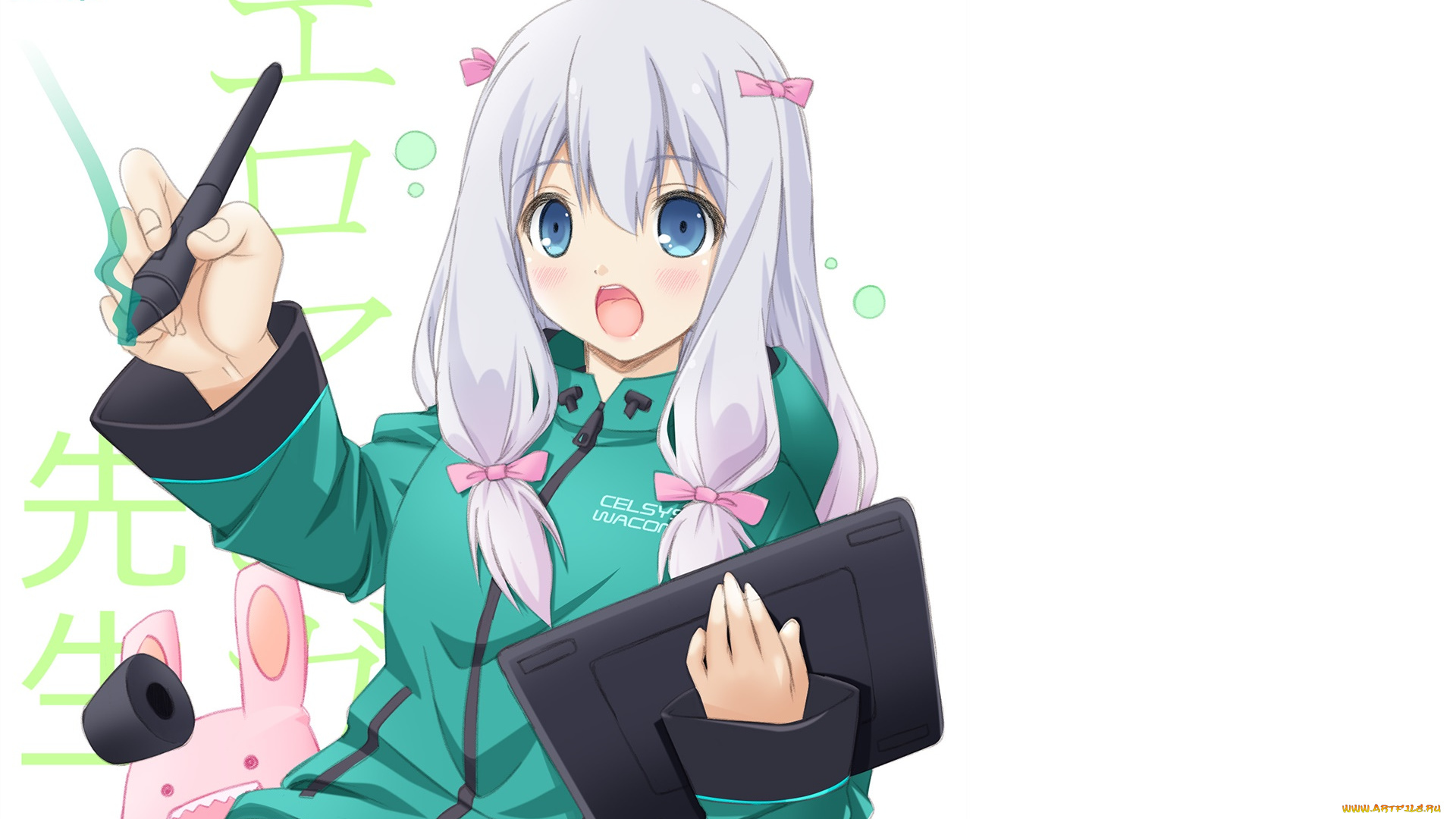 аниме, eromanga-sensei, девушка, взгляд, фон