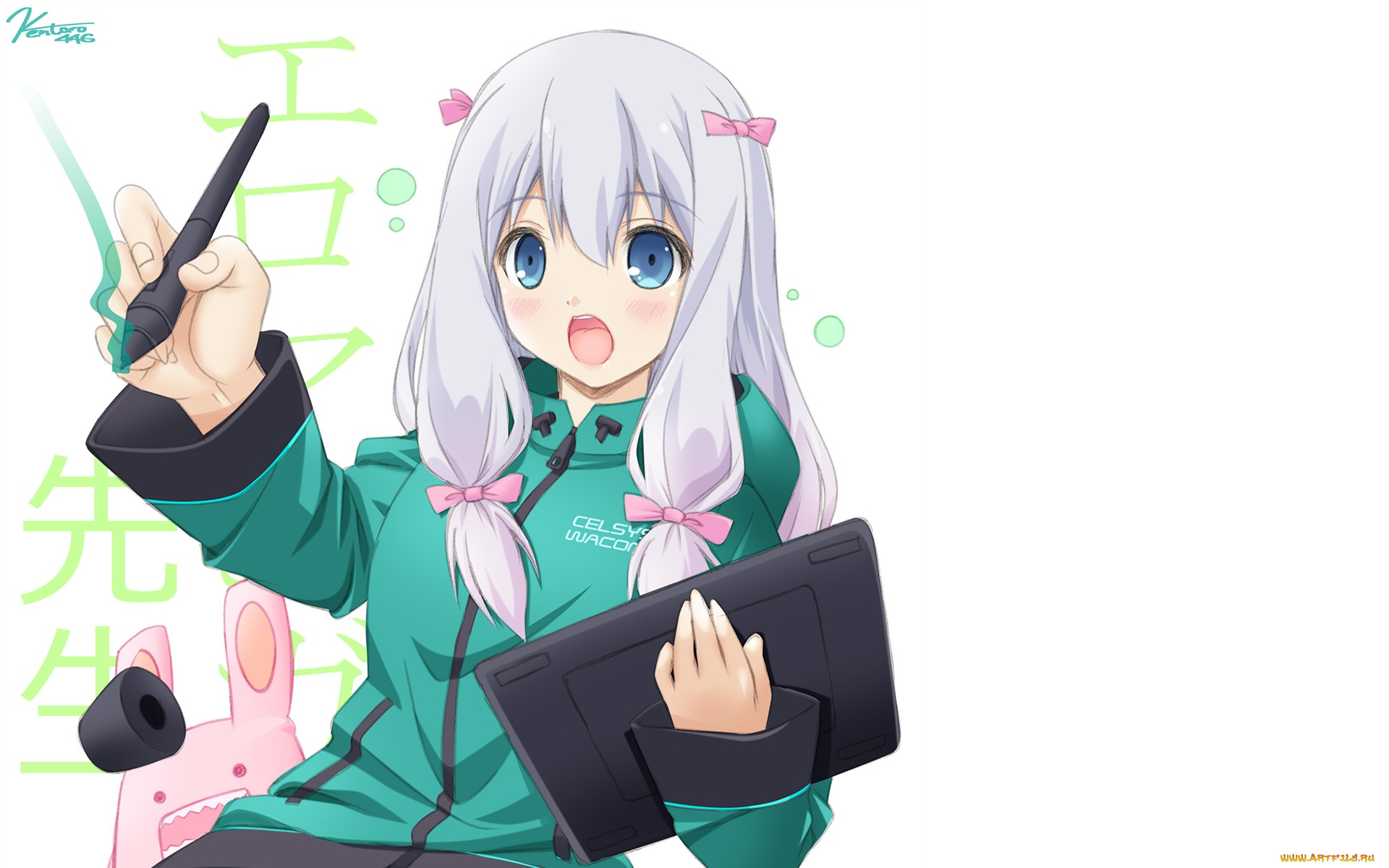 аниме, eromanga-sensei, девушка, взгляд, фон