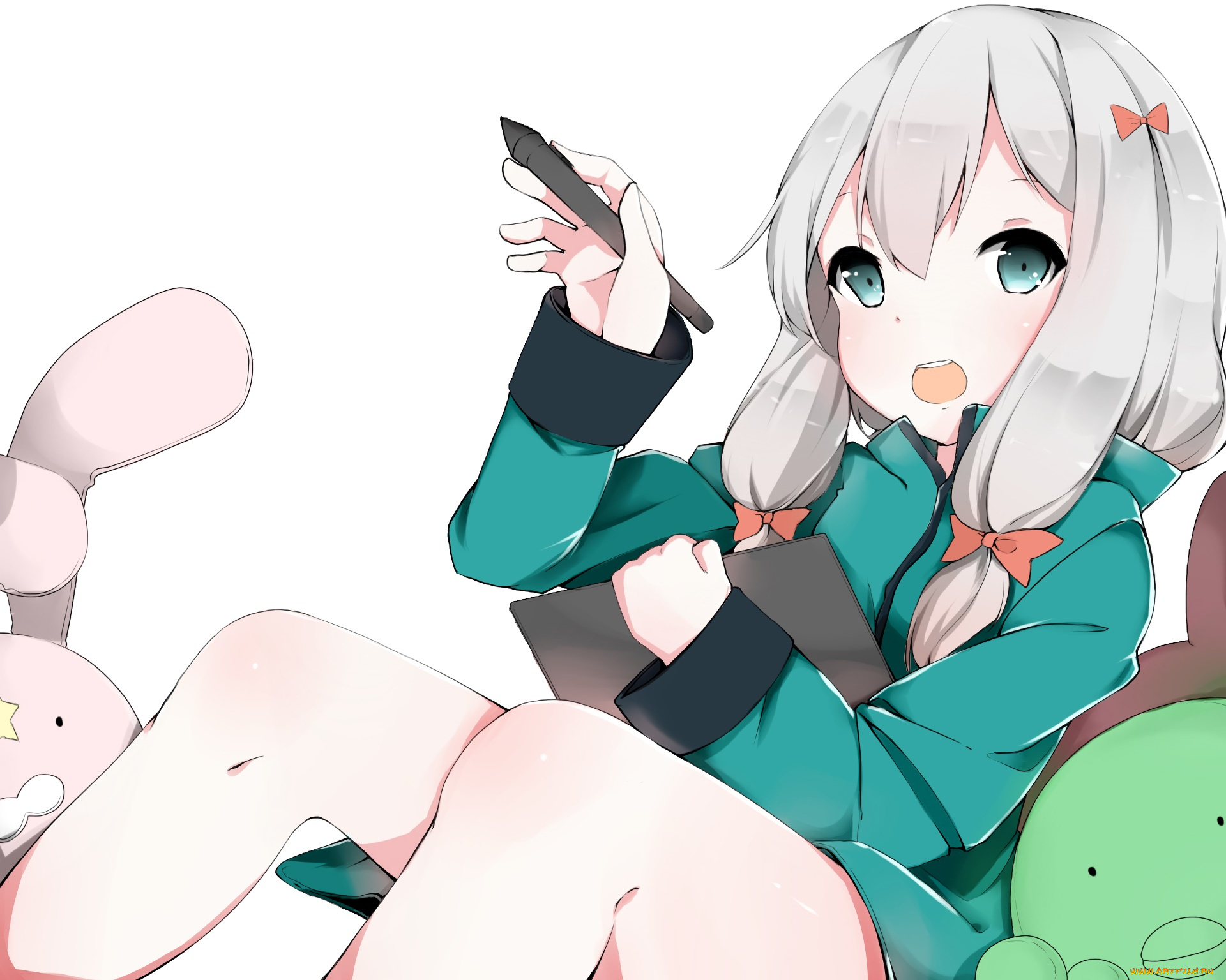 аниме, eromanga-sensei, девушка, взгляд, фон