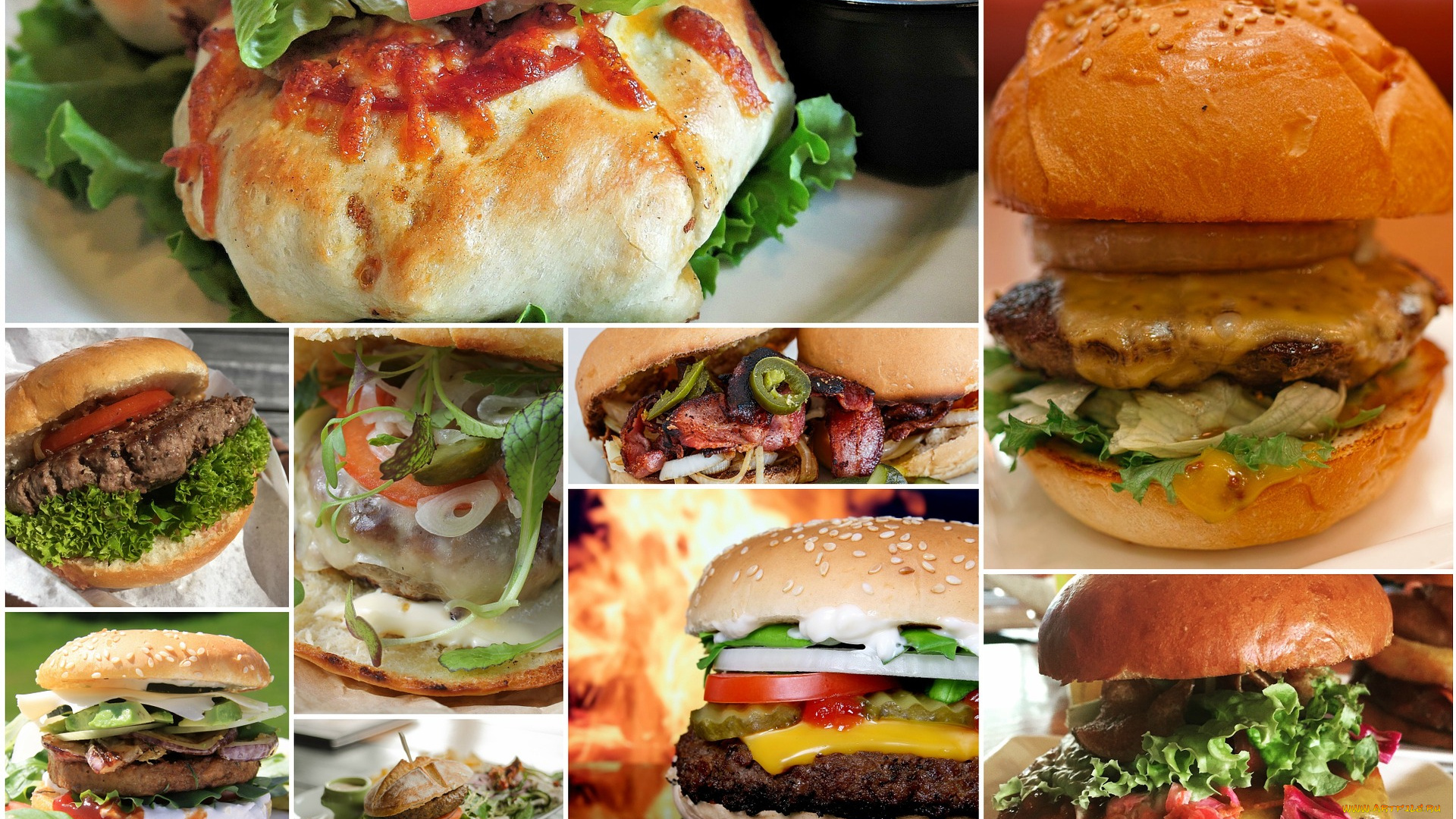 еда, бутерброды, , гамбургеры, , канапе, коллаж, бургер