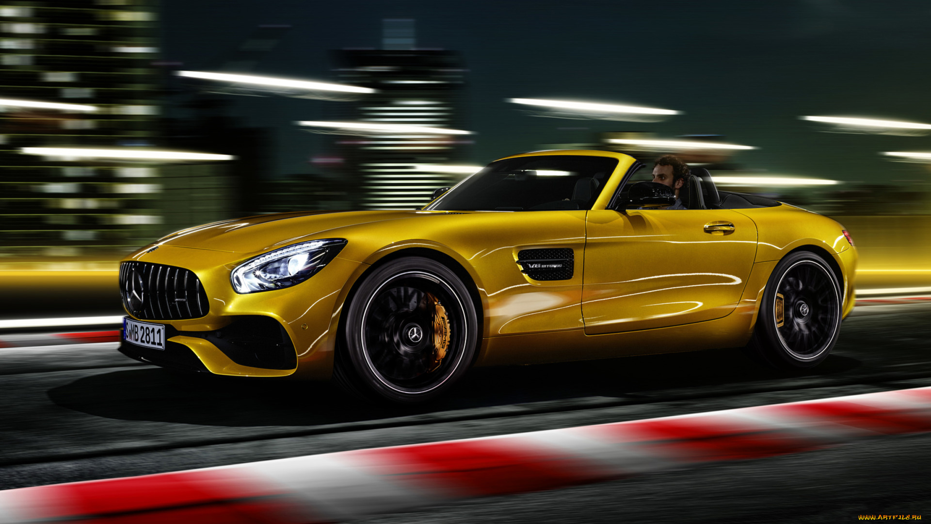 mercedes-benz, amg, gt, s, roadster, 2019, автомобили, mercedes-benz, amg, gt, s, roadster, 2019, жёлтый