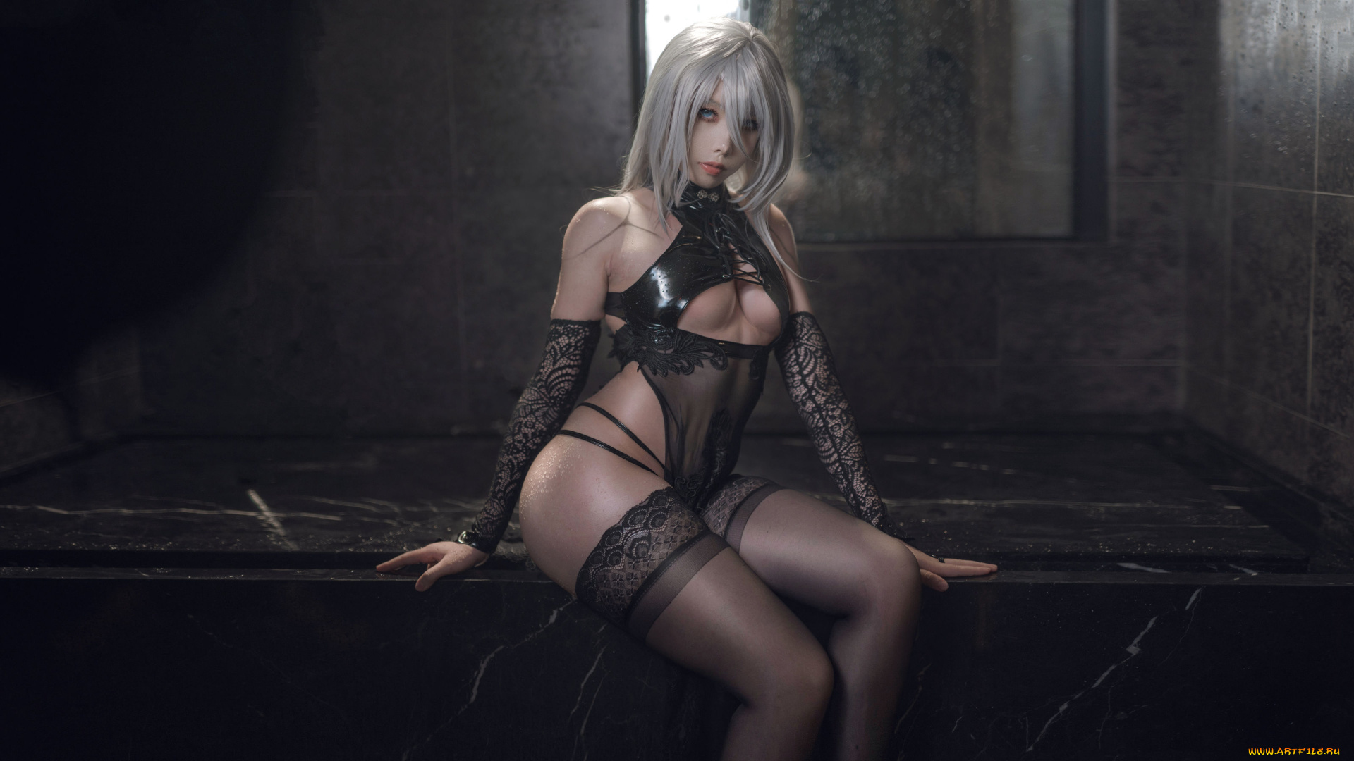 uki, rainy, season, девушки, automata, nier