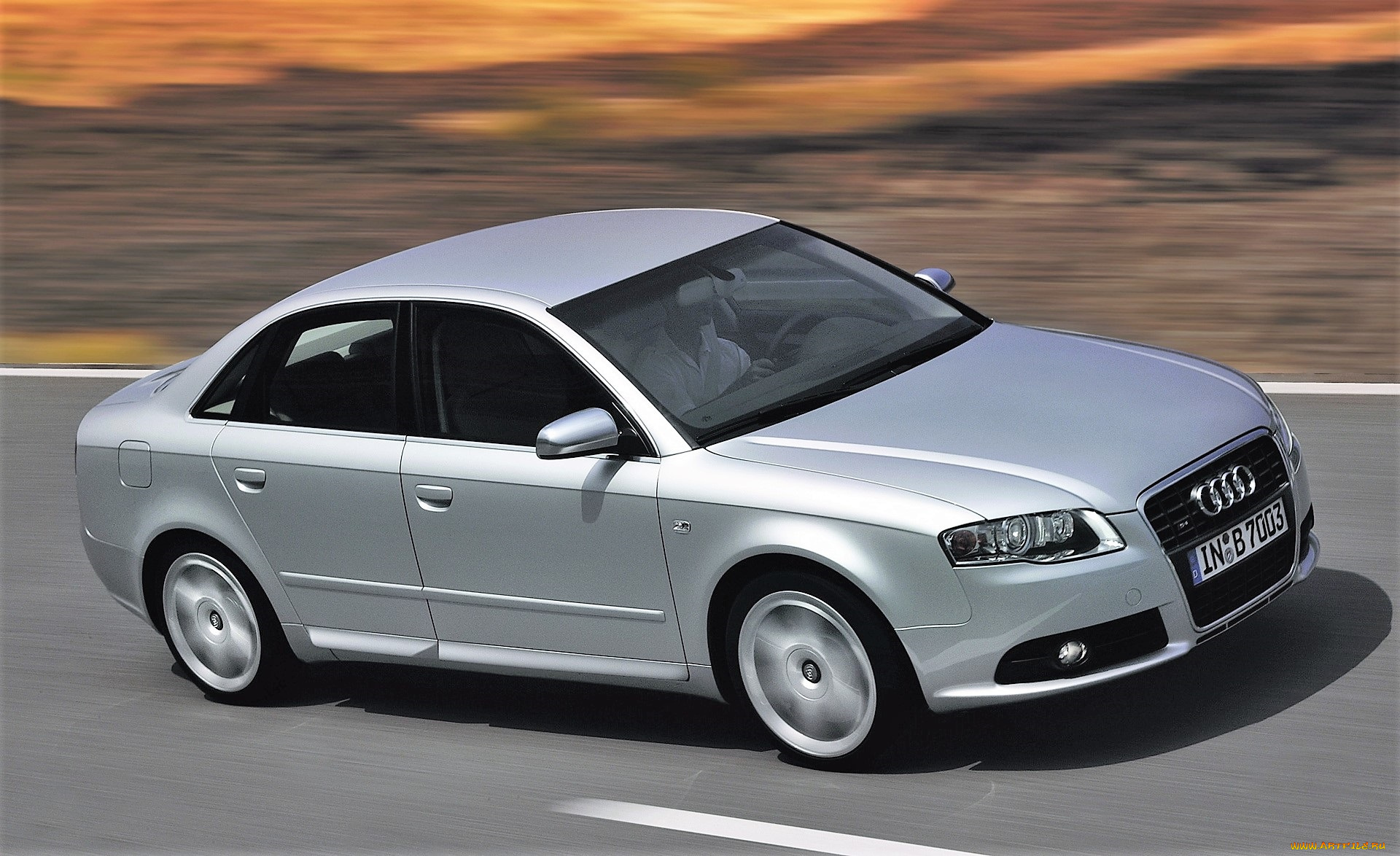 audi, s4, 2004, автомобили, audi, серебристый, дорога, скорость