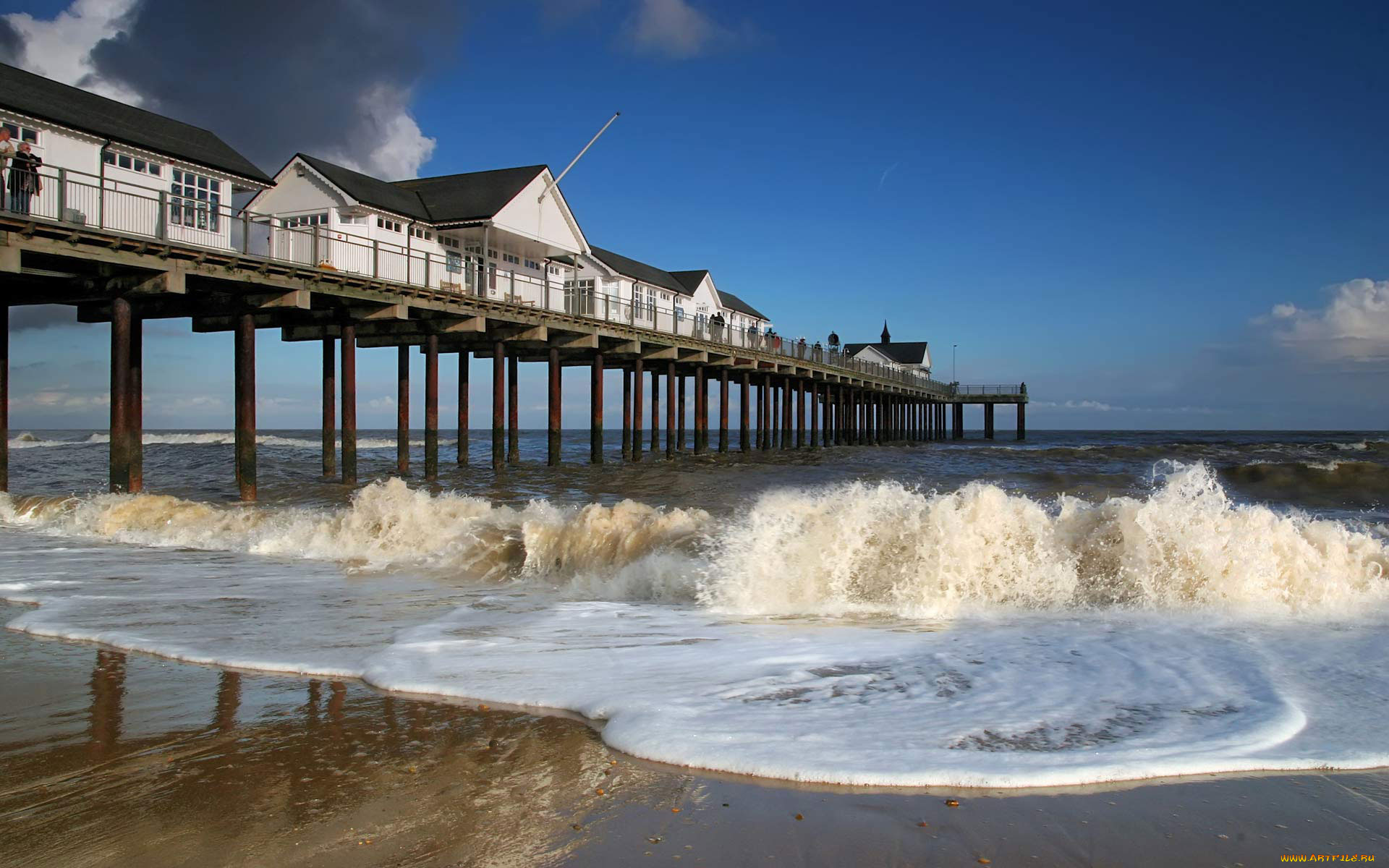 southwold, pier, surf, природа, побережье, море, пляж, коттеджи