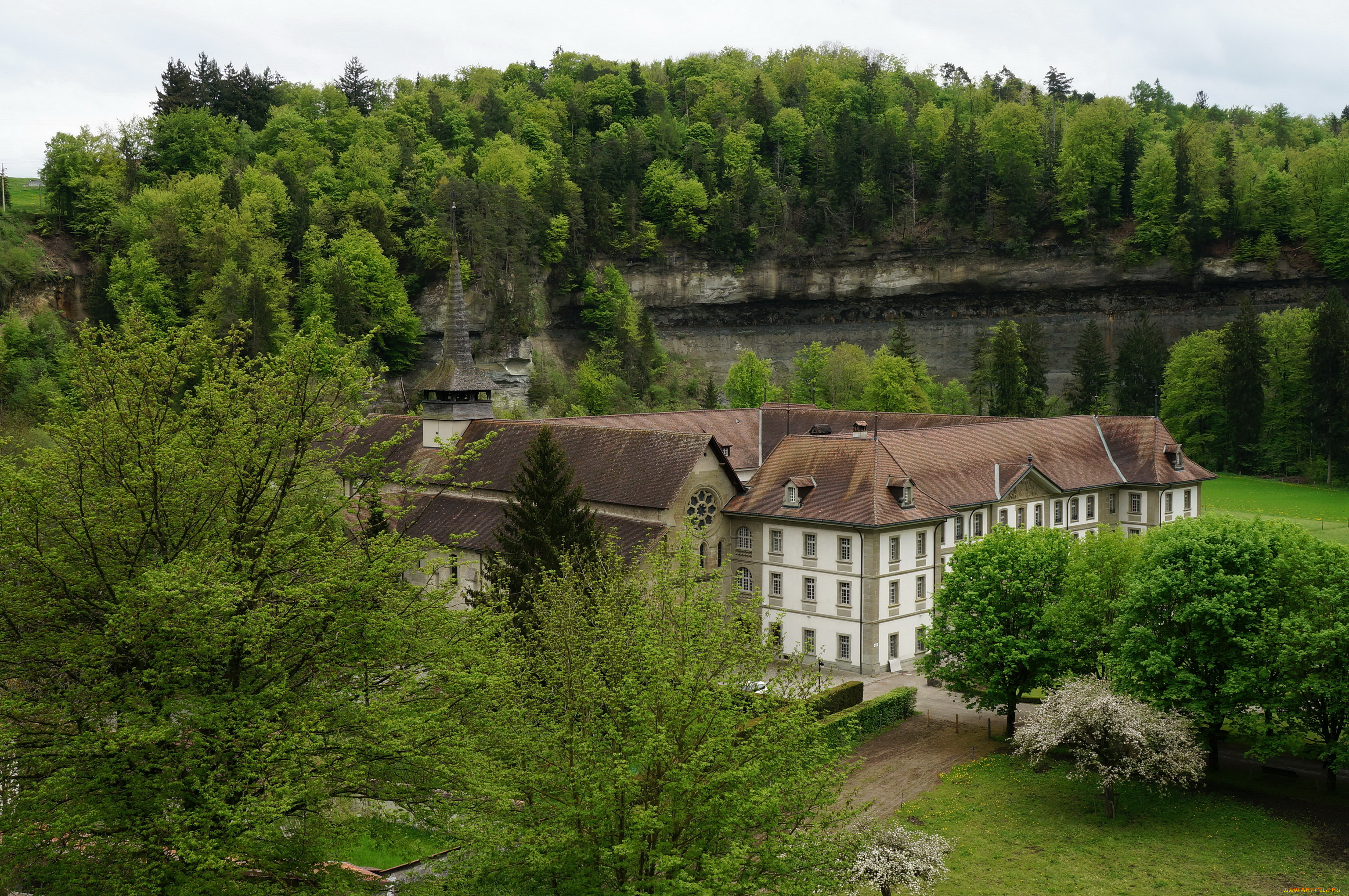 abbaye, hauterive, швейцария, города, католические, соборы, костелы, аббатства, монастырь, ландшафт