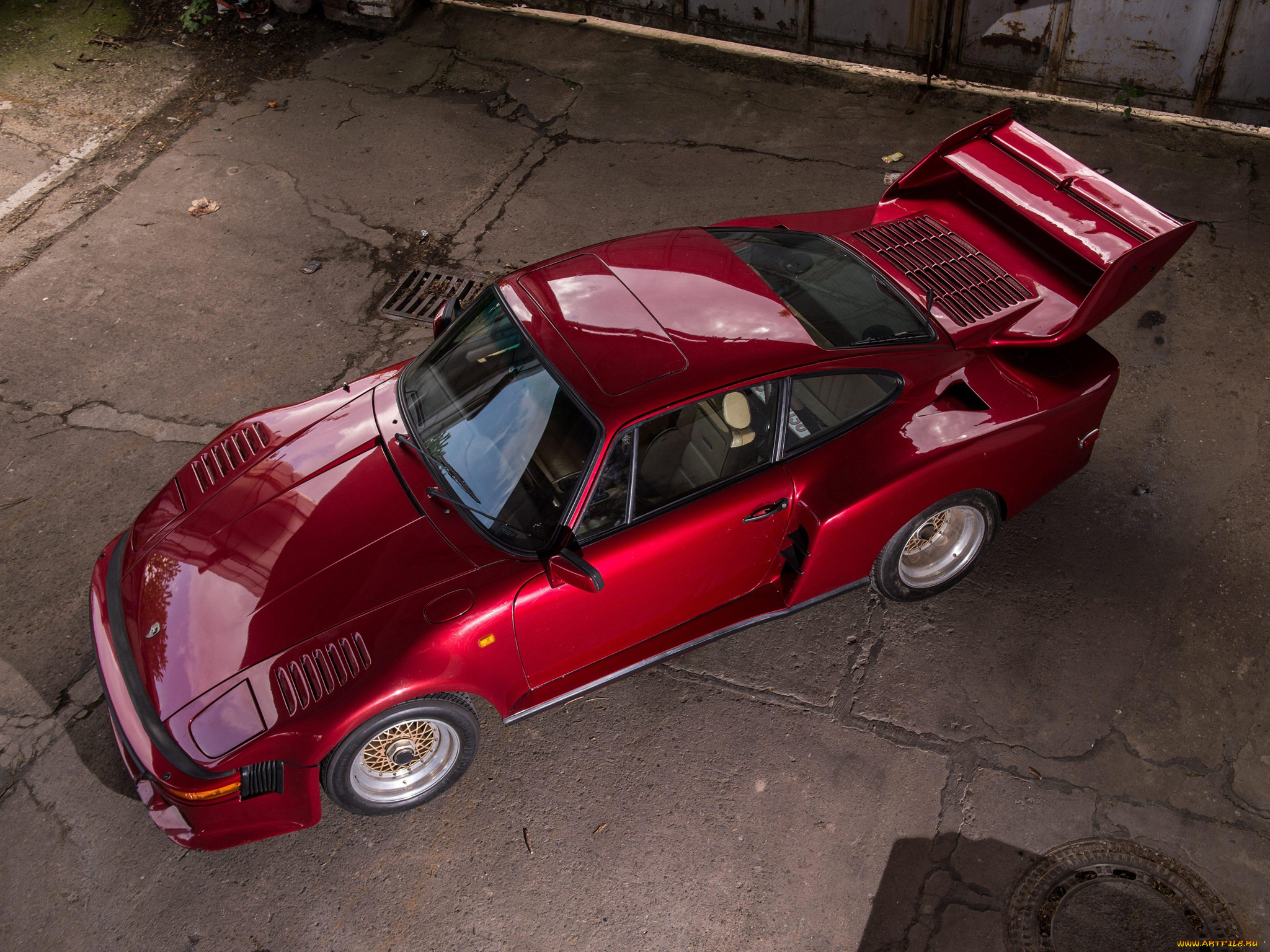 автомобили, porsche, красный, street, 935