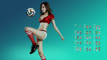Картинка спорт футбол девушка мяч азиатка фон