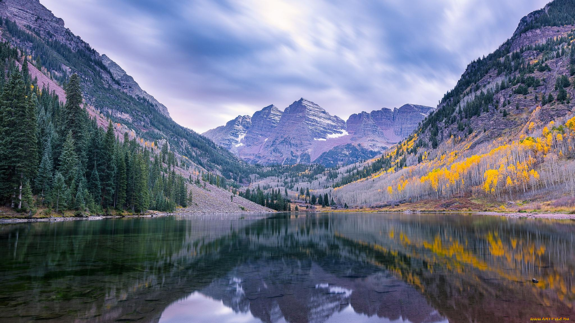 природа, реки, озера, озеро, maroon, lake, горы, colorado, лес