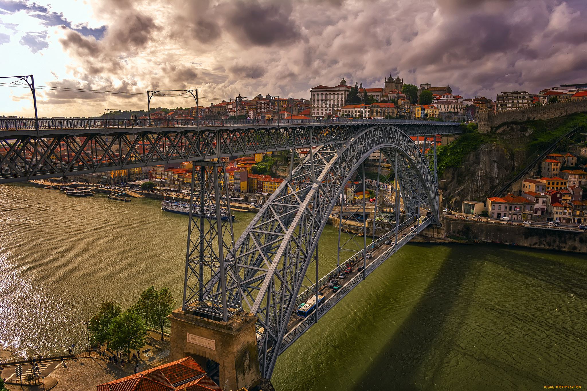 ponte, don, luis, города, порту, , португалия, мост, река