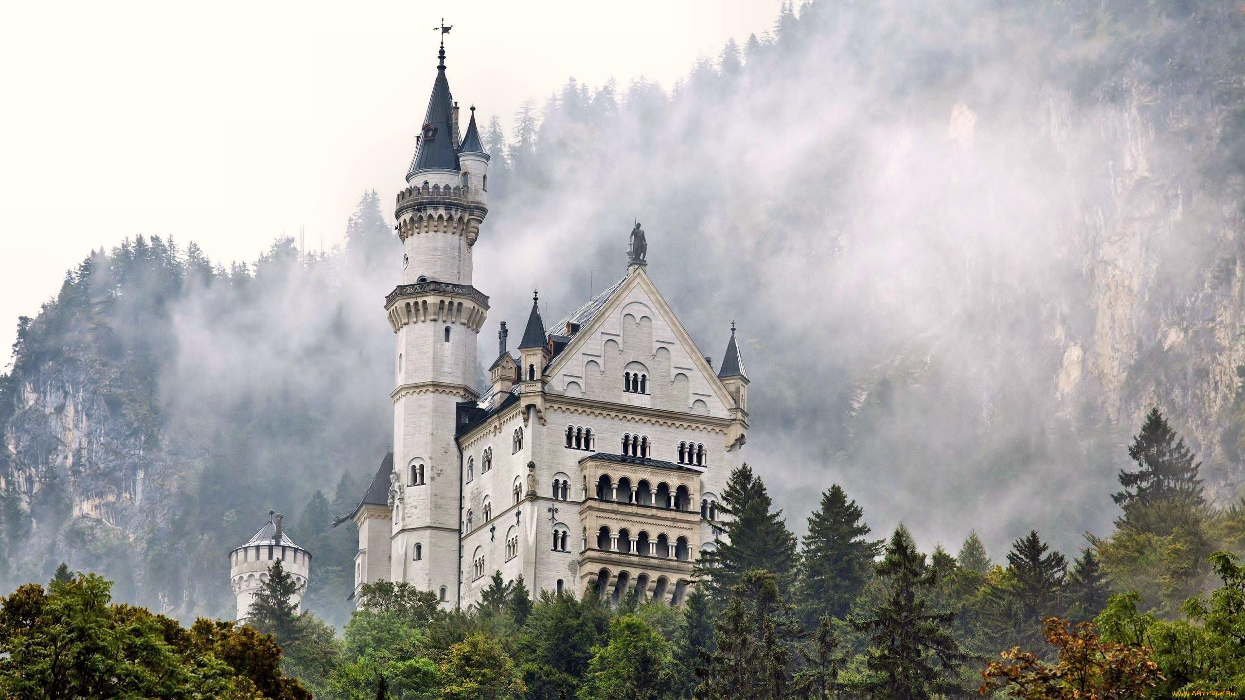 города, замок, нойшванштайн, , германия, neuschwanstein, castle