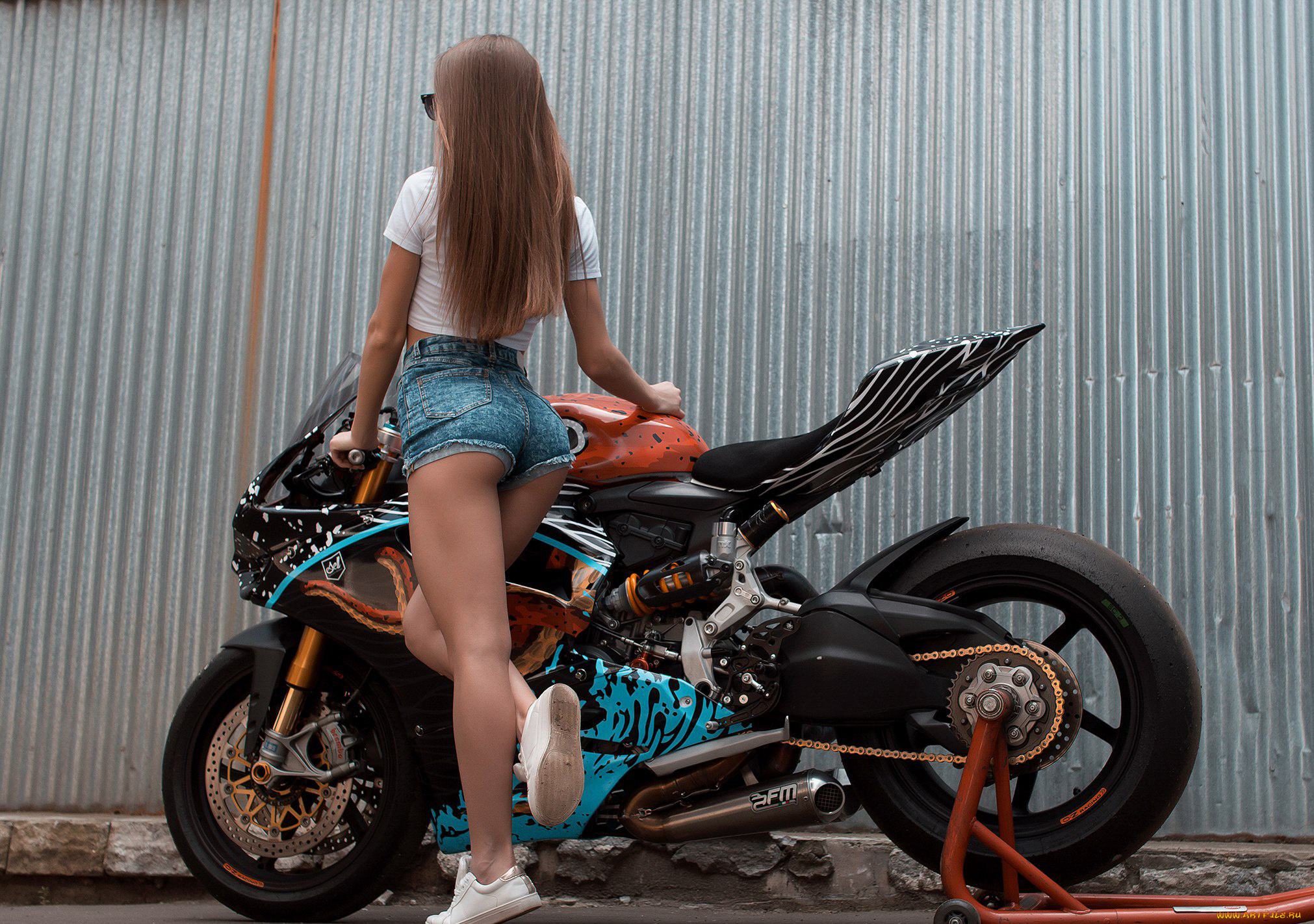 мотоциклы, мото, с, девушкой, девушки