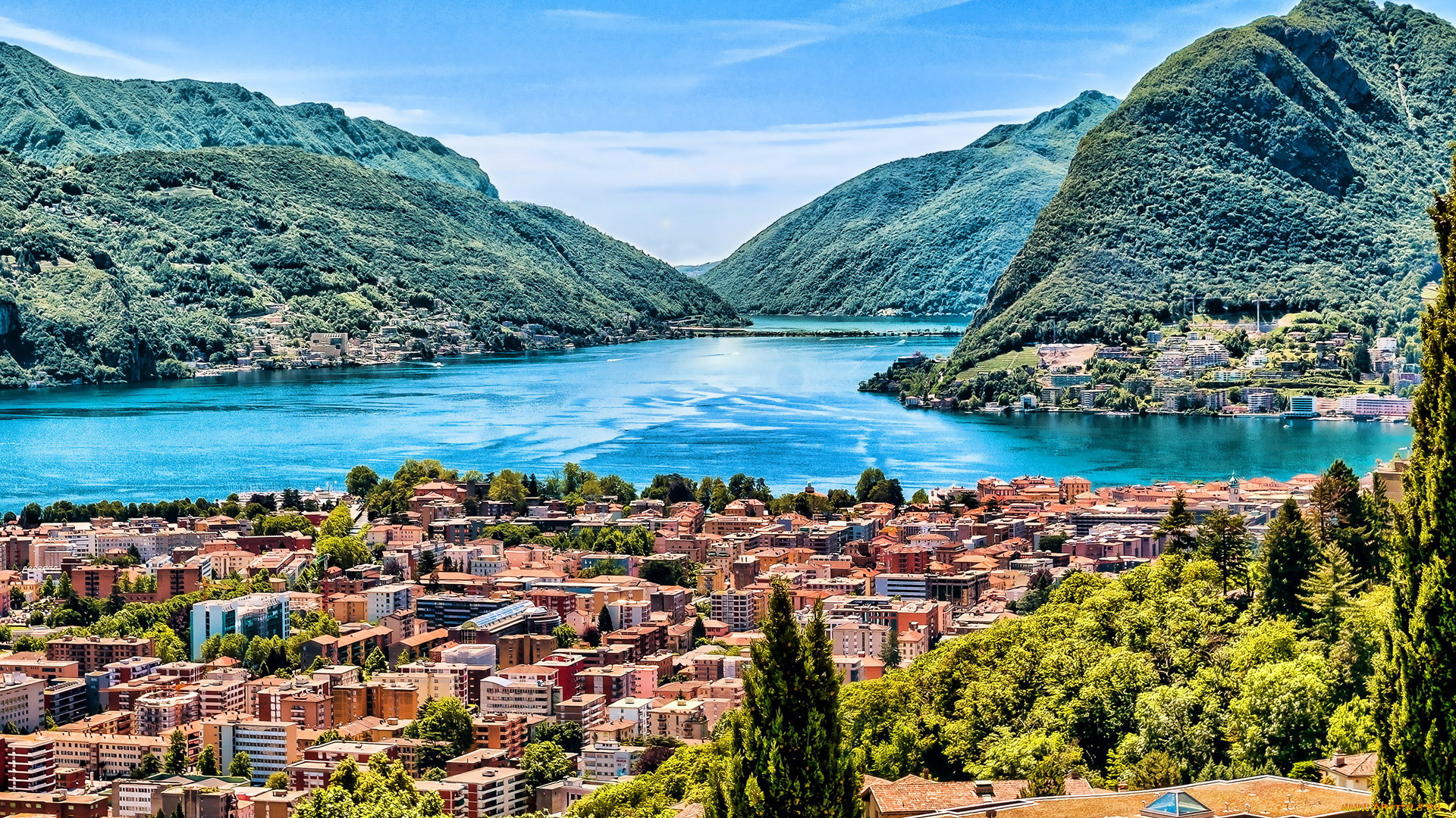 lugano, switzerland, лугано, швейцария, города, -, панорамы