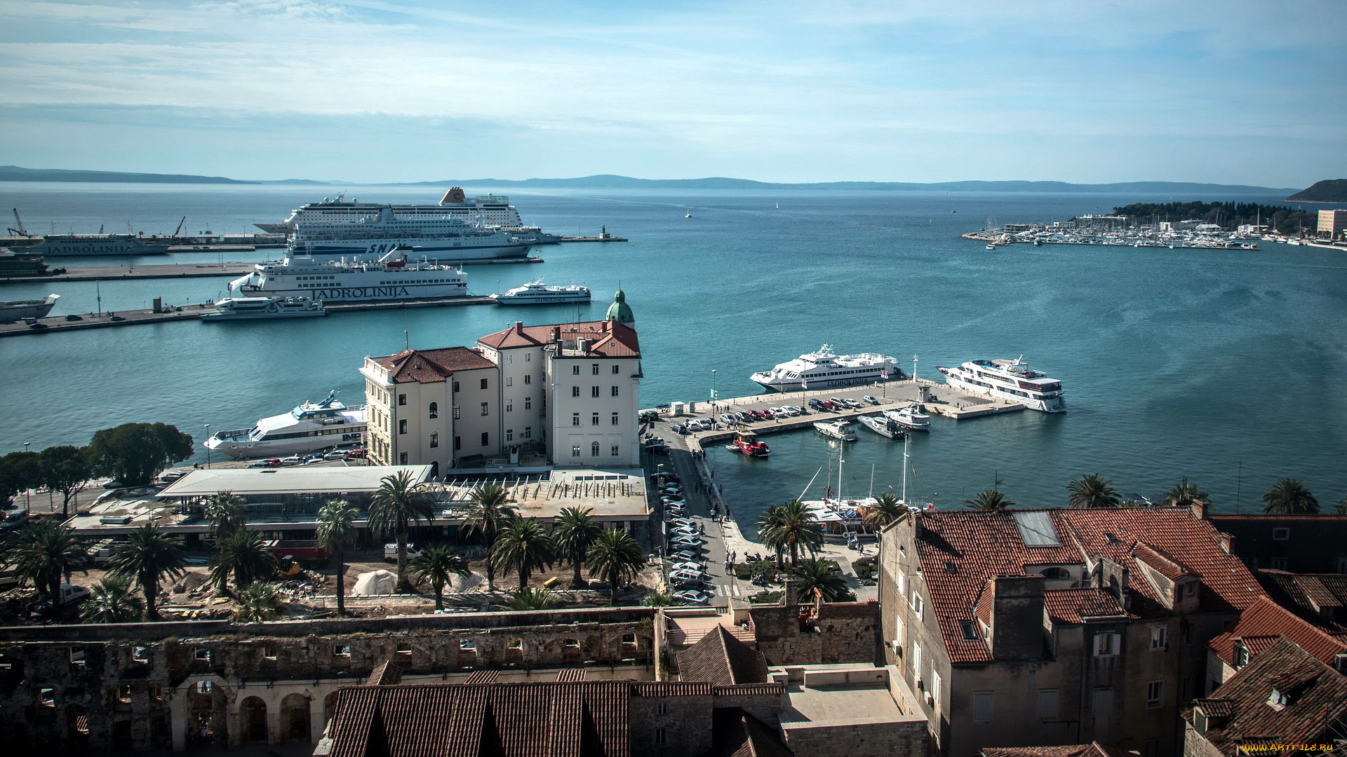 split, croatia, города, -, панорамы