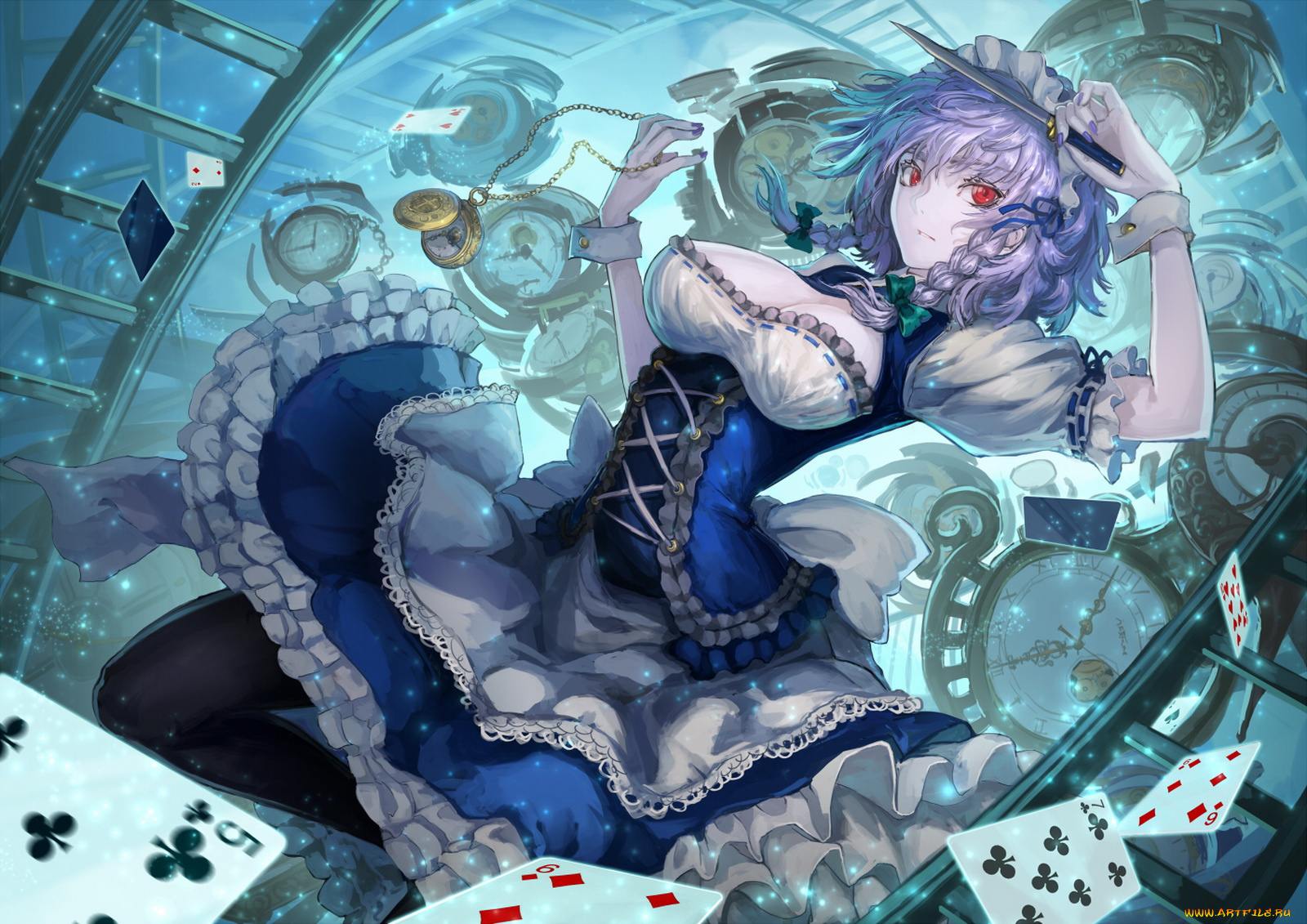 аниме, touhou, сакуя, изаё