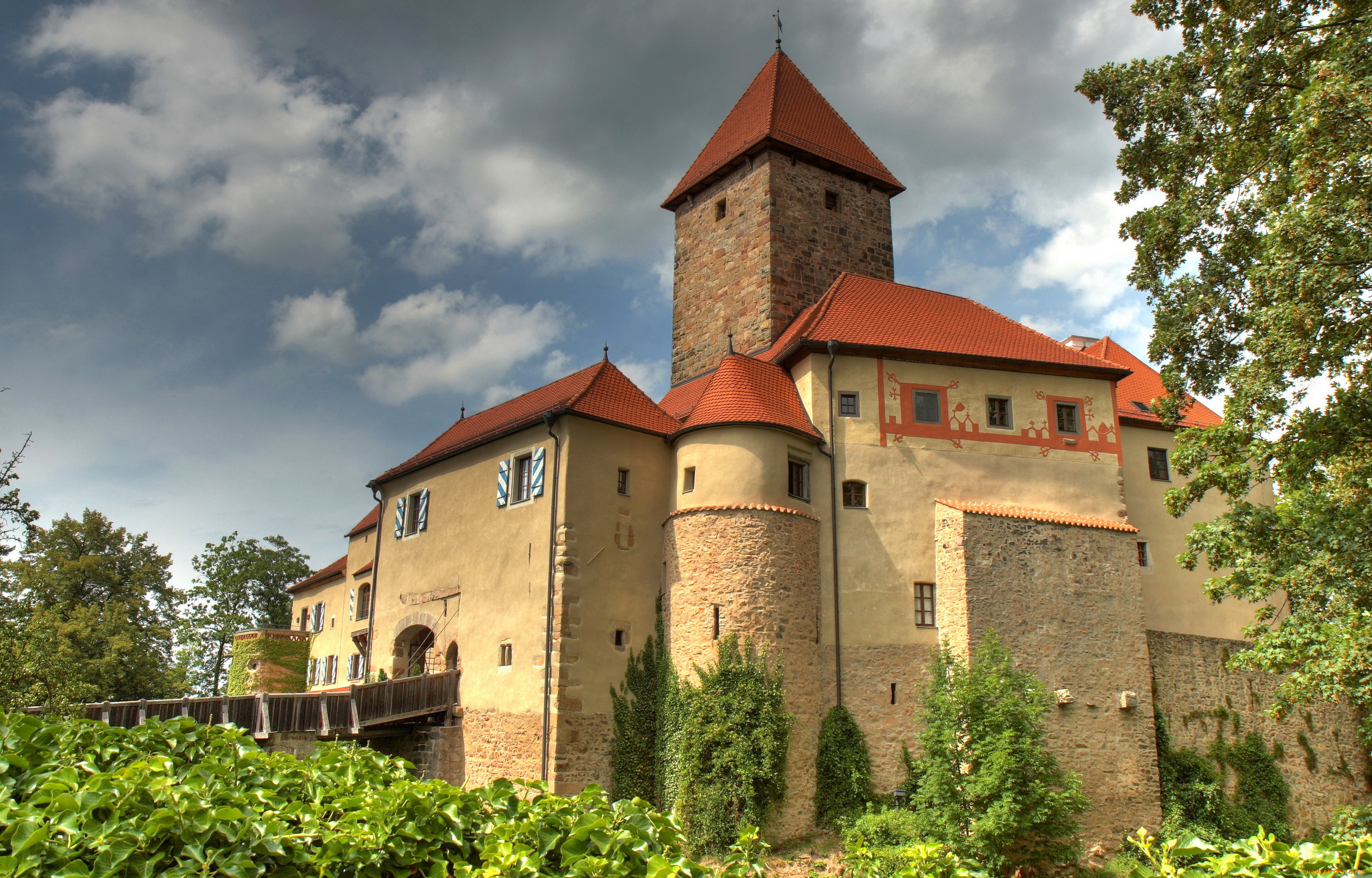 германия, бавария, замок, wernberg, города, дворцы, замки, крепости, ландшафт