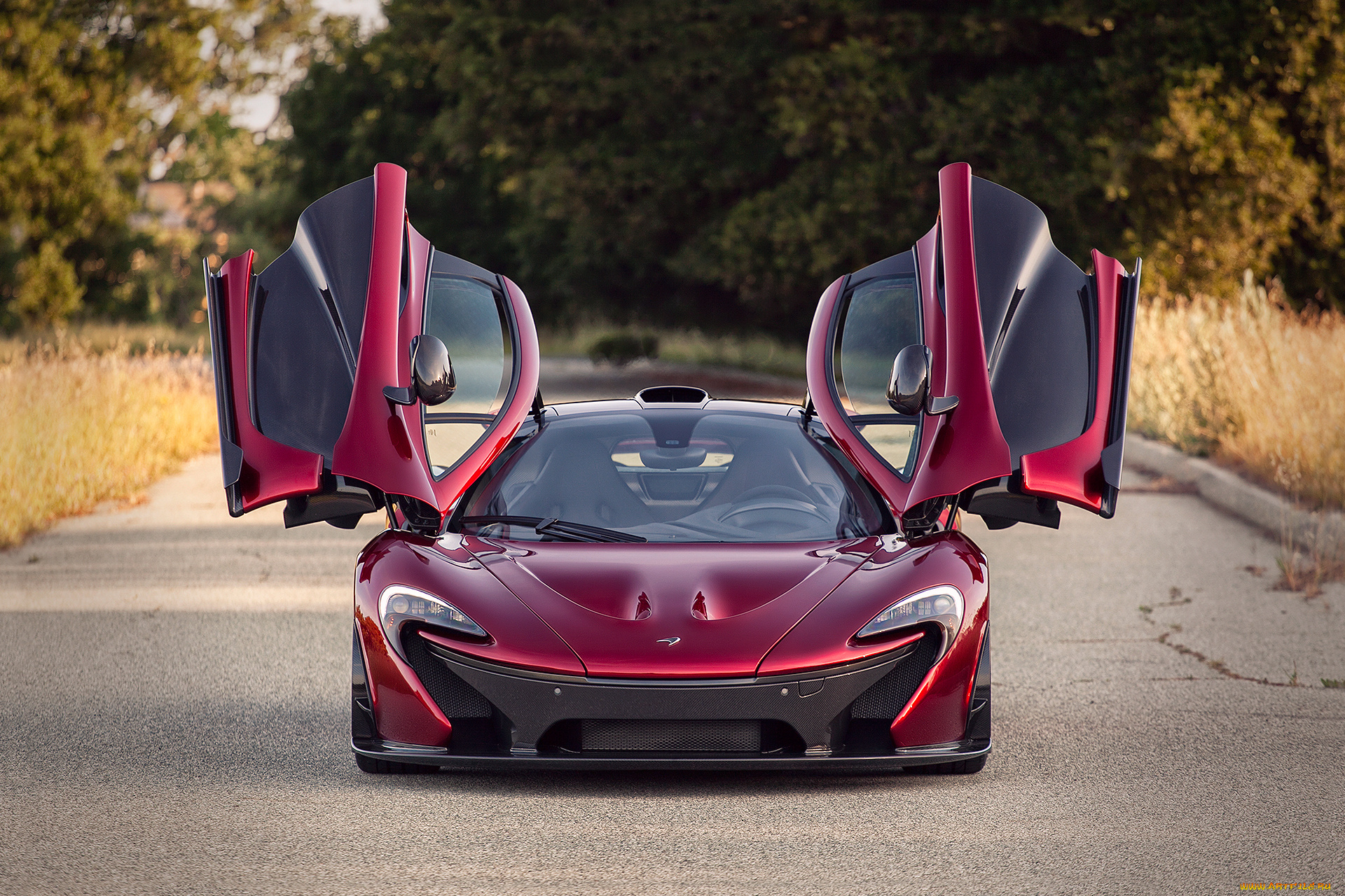 автомобили, mclaren, дорога, вверх, p1, двери