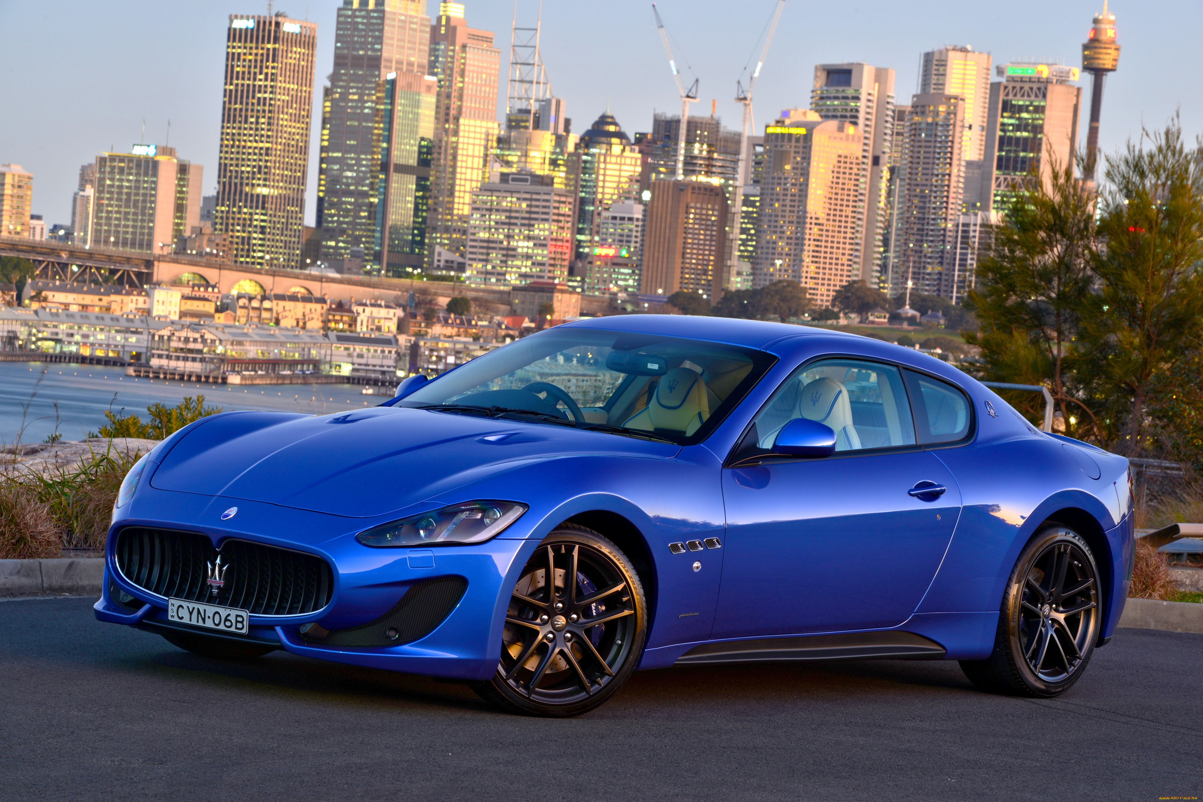 автомобили, maserati, 2015г, mc, sportline, голубой, turismo, gran