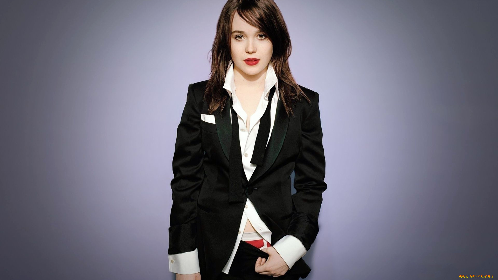 девушки, ellen, page, шатенка, костюм