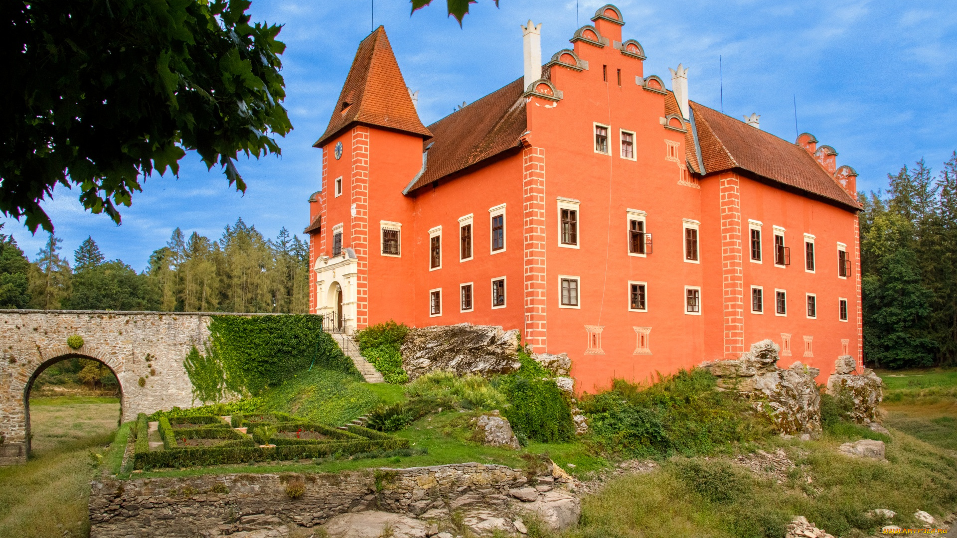 red, lhota, castle, czech, republic, города, замки, чехии, red, lhota, castle, czech, republic