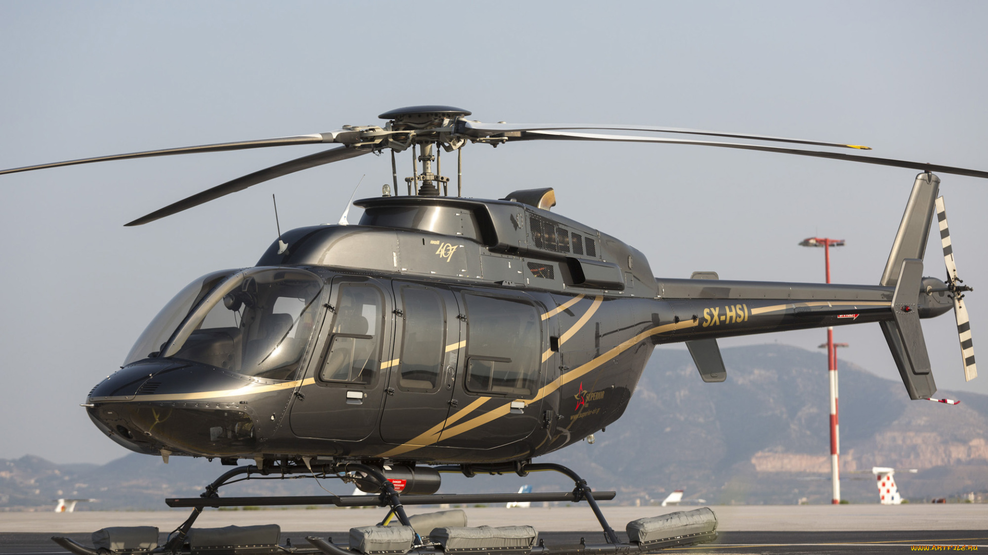 авиация, вертолёты, bell407, американский, лeгкий, многоцелевой, вертолeт