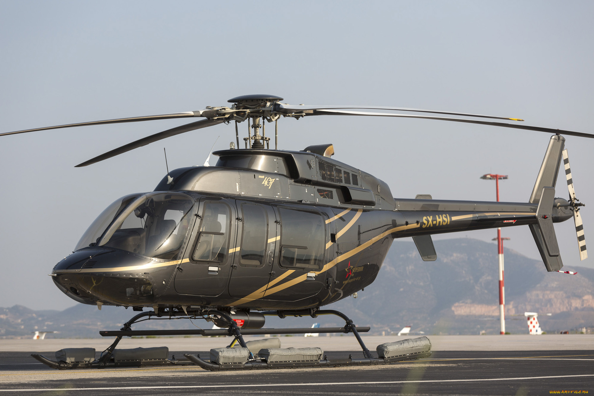 авиация, вертолёты, bell407, американский, лeгкий, многоцелевой, вертолeт