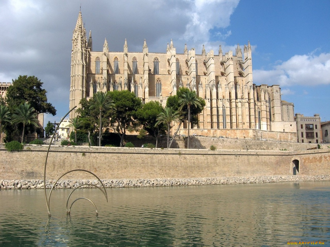 города, католические, соборы, костелы, аббатства, palma, de, mallorca, spain