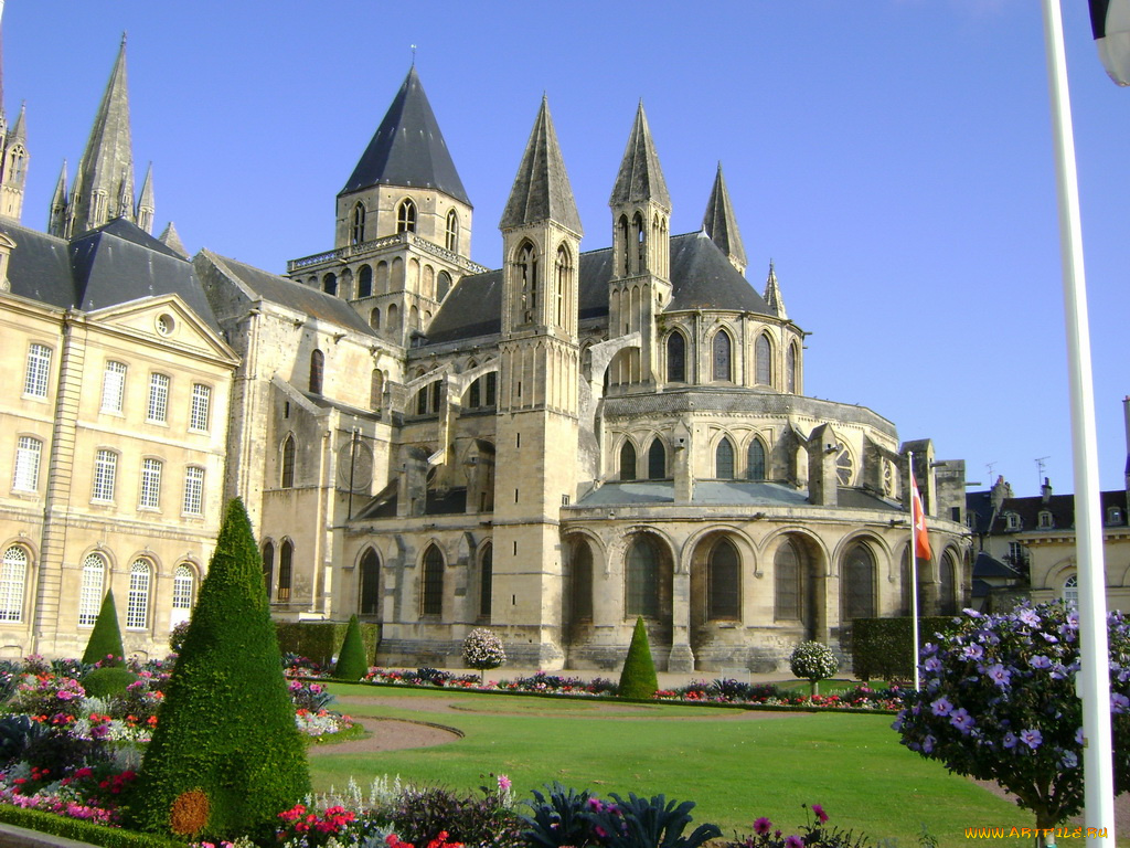 caen, france, города, католические, соборы, костелы, аббатства