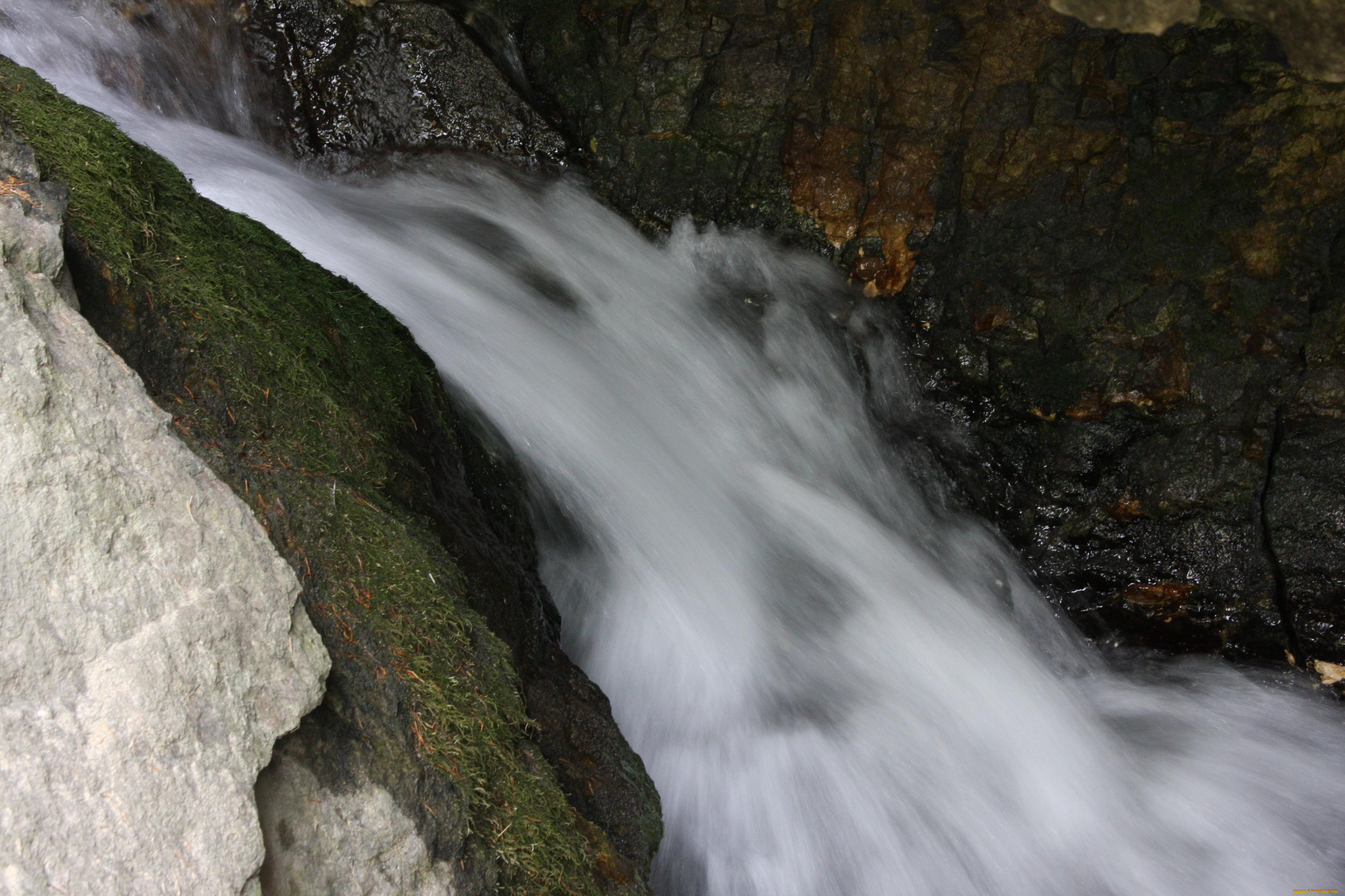 природа, водопады, вода, камни