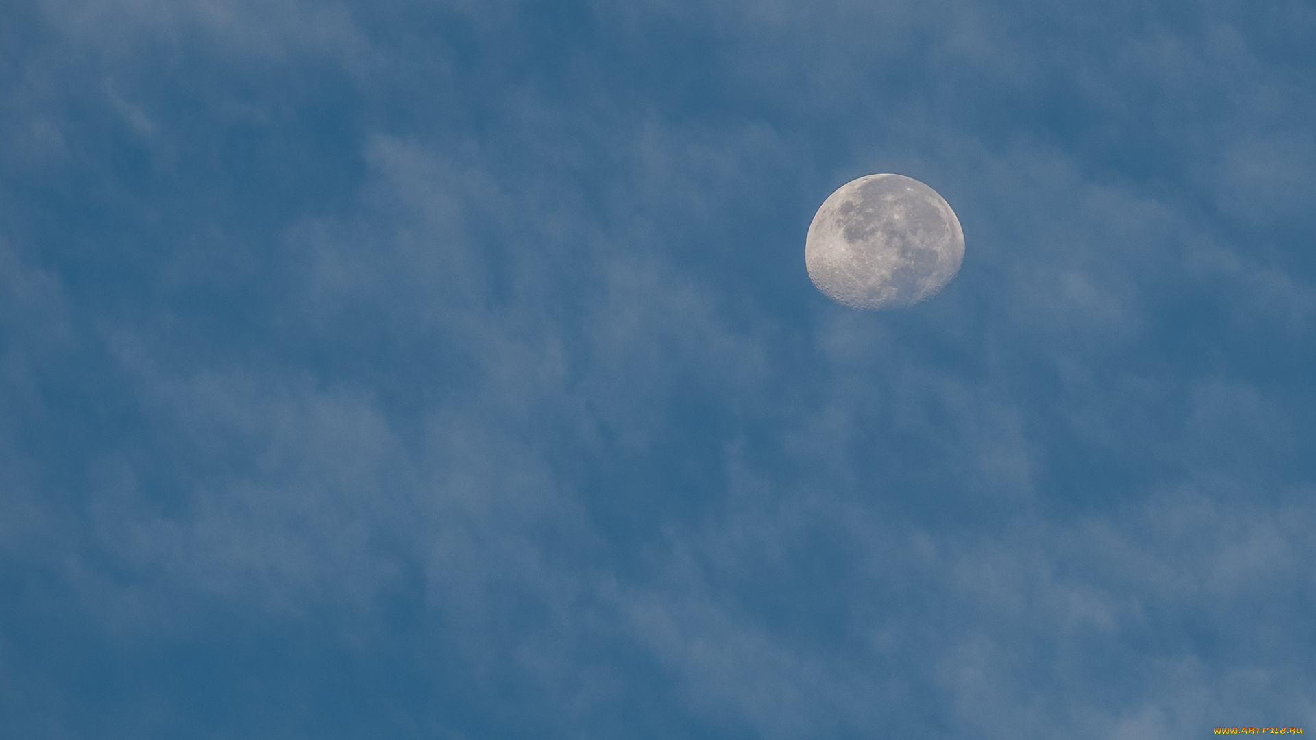 космос, луна, небо, облака