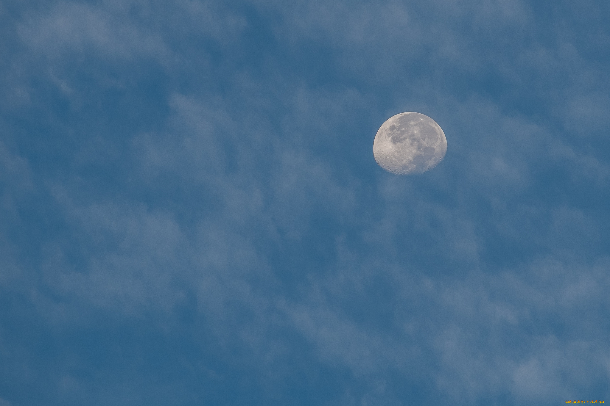 космос, луна, небо, облака