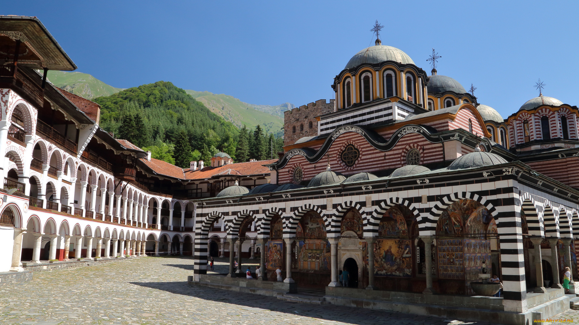города, -, православные, церкви, , монастыри, красивый, рильский, монастырь, болгария