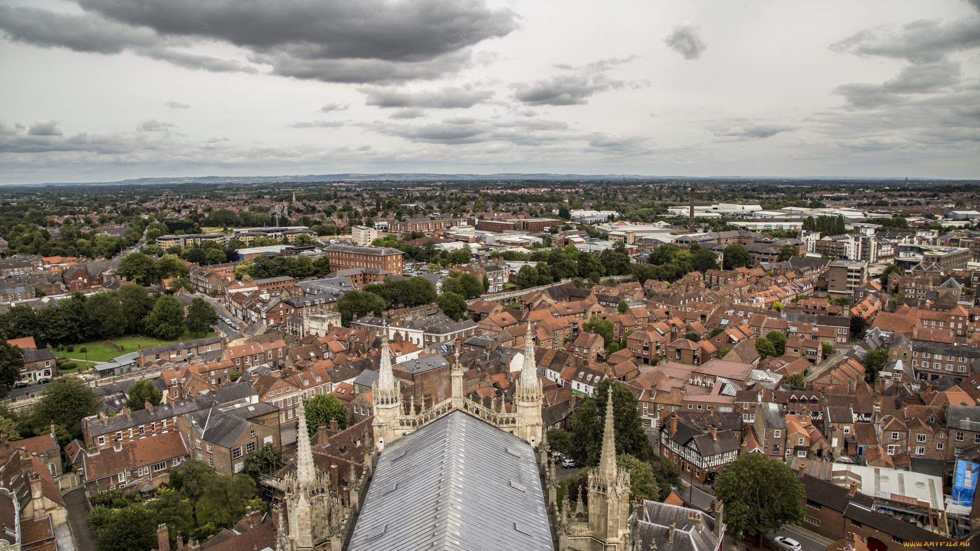 york, minster, , england, города, -, панорамы, england, york, minster